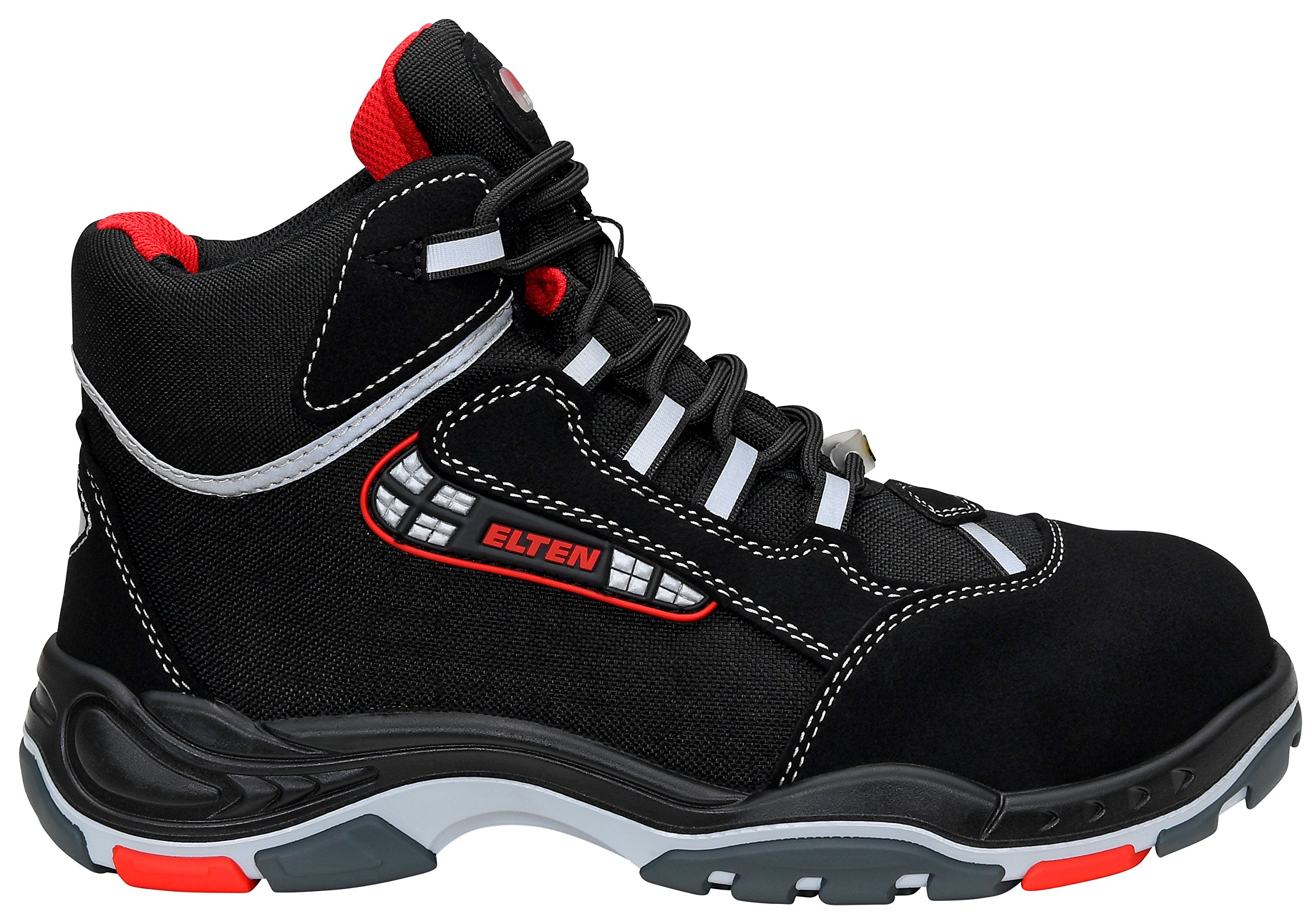 ELTEN Sander ESD S3 Safety Shoes for Men - Lightweight, Athletic, Black with Plastic Toe Cap - Unisex Work Boots Size 44 | Slip-Resistant for Construction, Warehouse & Industrial Use