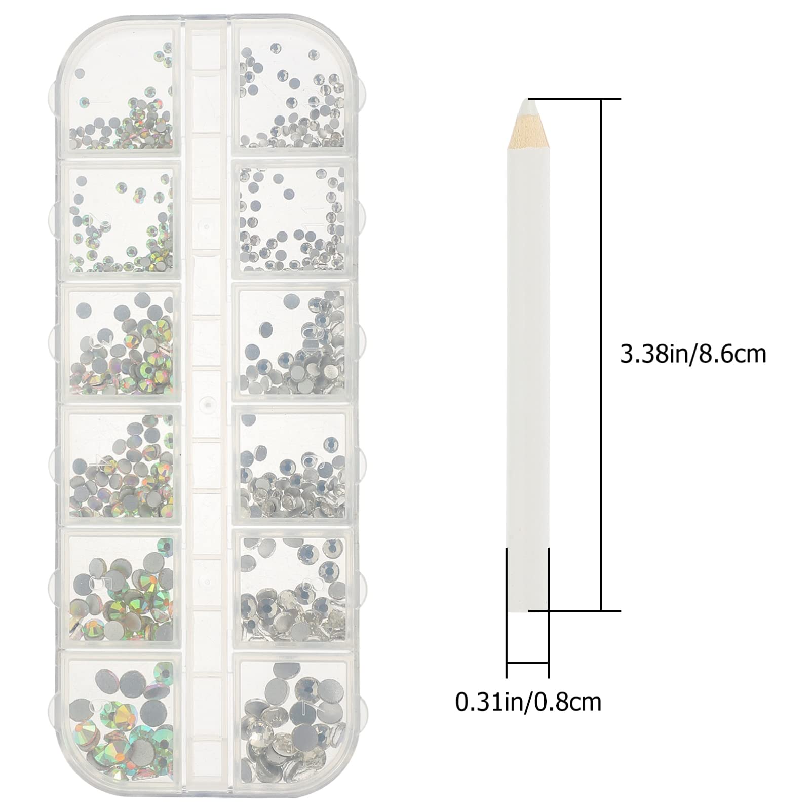 VICASKY Nail Art Kit with Rhinestones, Nail Gems, Drill Bits & Glue - 3D Glass Diamonds, White Round Stickers & Manicure Charms for Professional & DIY Nail Designs | Perfect for Salons, Home Use & Special Occasions