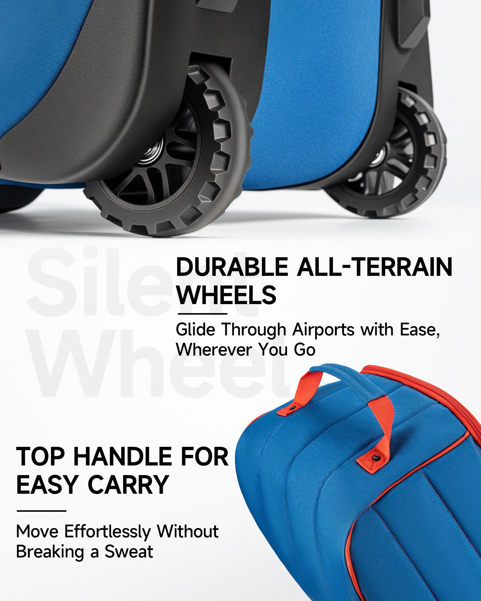 MANUEKLEAR Golf Travel Bag with Wheels - 1680D Nylon Airline Approved Golf Case with Padded Top, 3 Large Pockets & Foldable Design - Perfect for Air Travel, Golf Tournaments & Club Storage