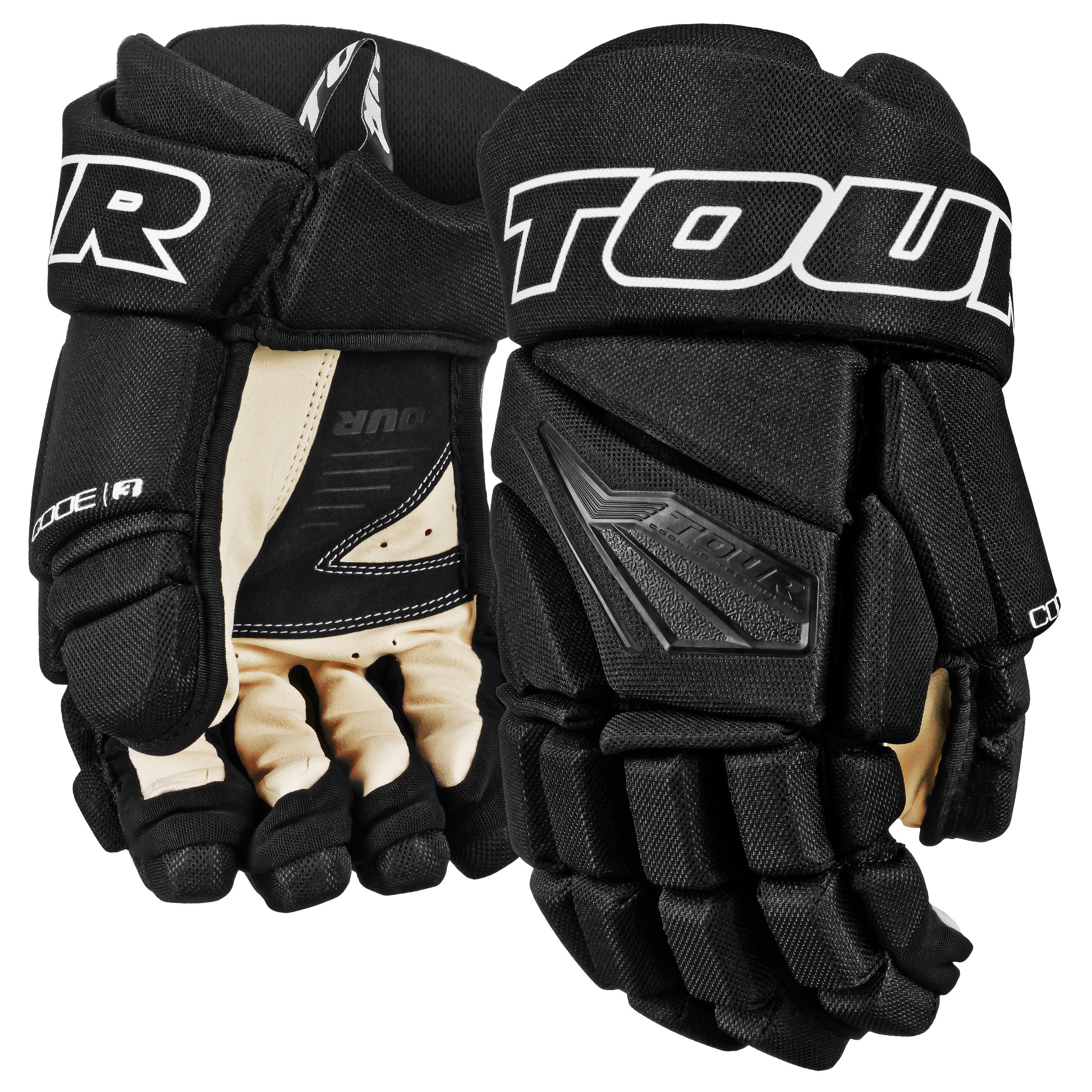 Code 3 Hockey Gloves - Professional Ice Hockey Gloves for Men & Women - Protective Padded Gloves for Hockey Players - Perfect for Games, Practice & Training Sessions