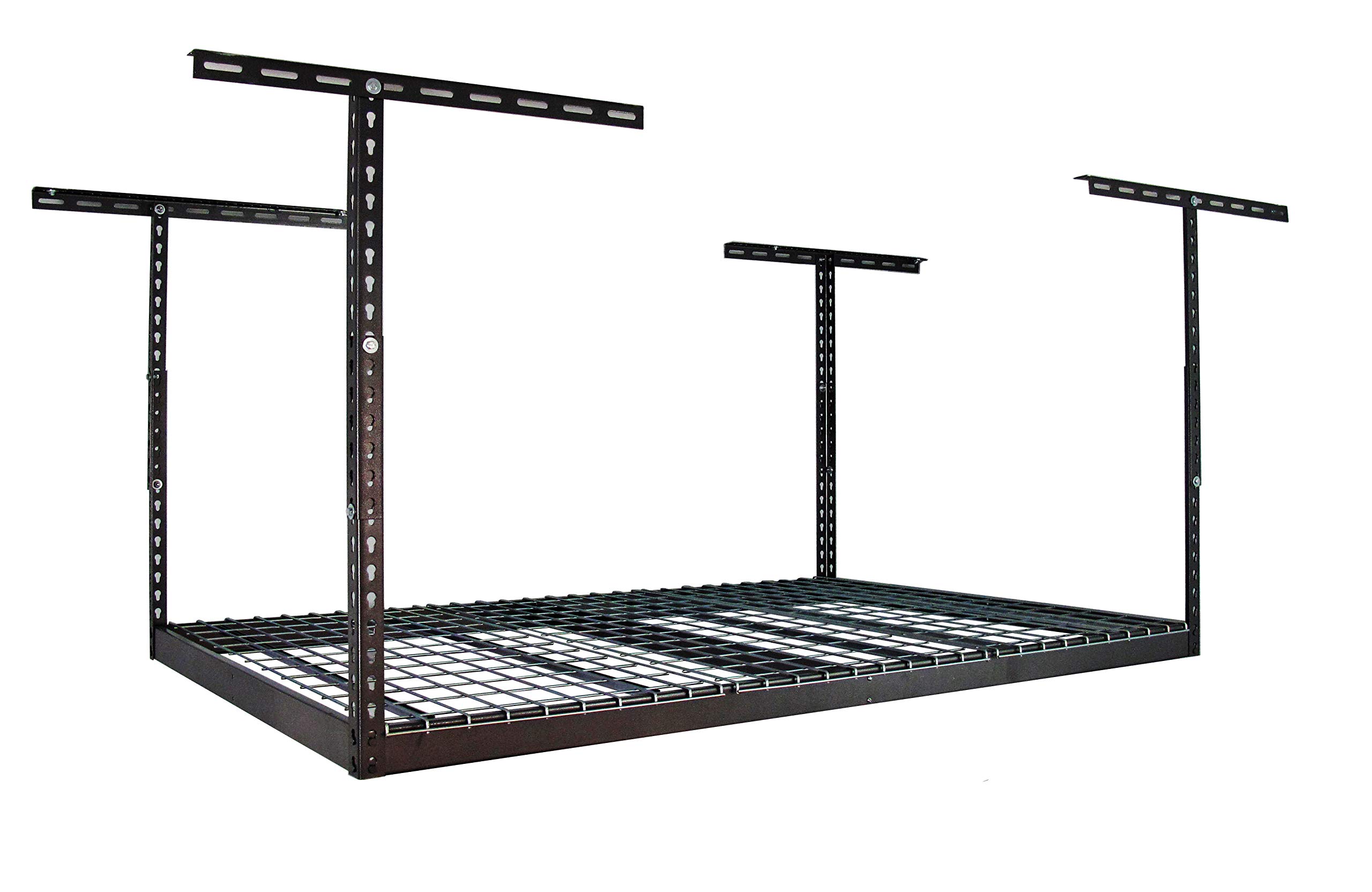 MonsterRax 4x6 Overhead Garage Storage Rack - Heavy Duty Steel Ceiling Mounted Shelving System (500 lb Capacity) - Adjustable 18