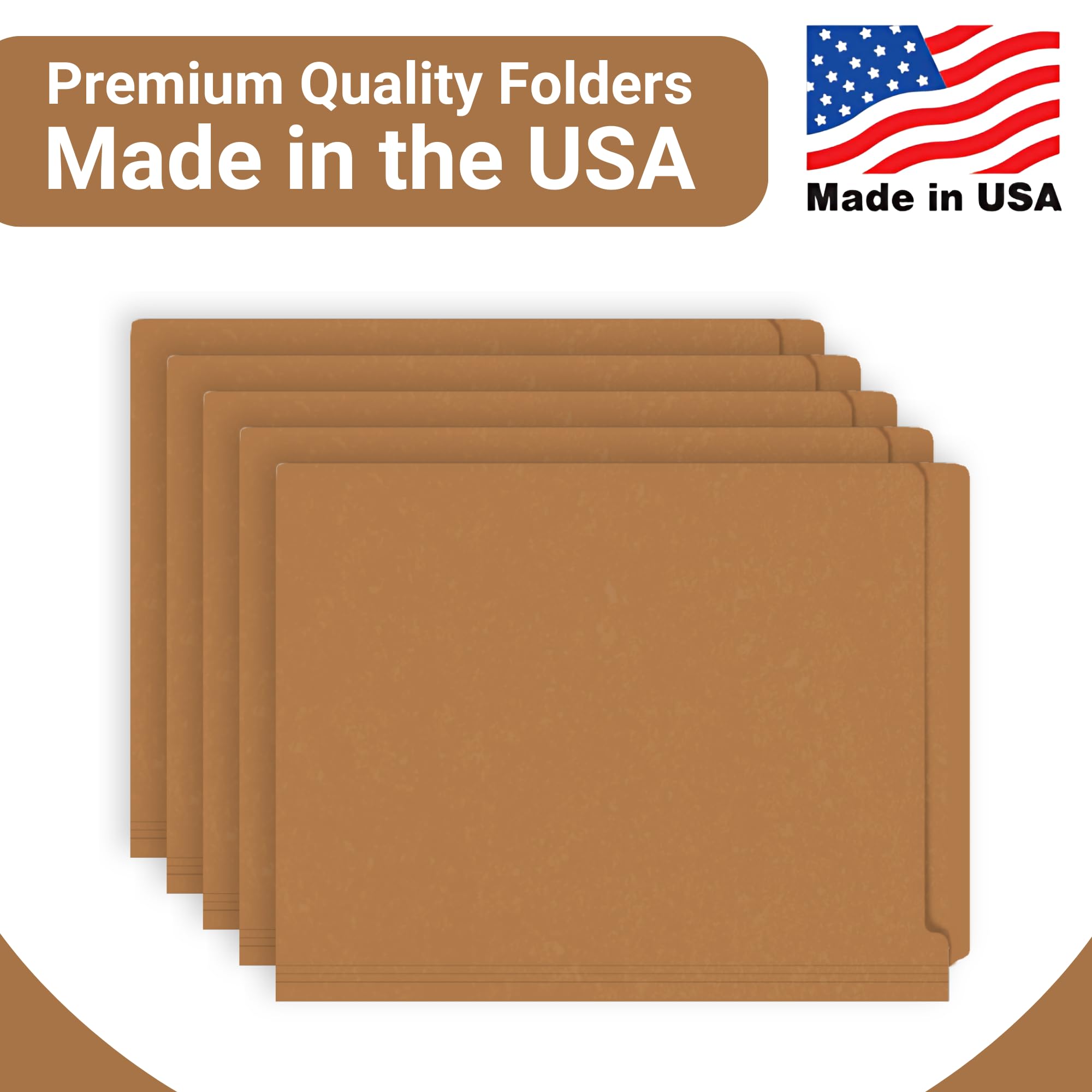 250-Pack Brown Letter Size File Folders with 2