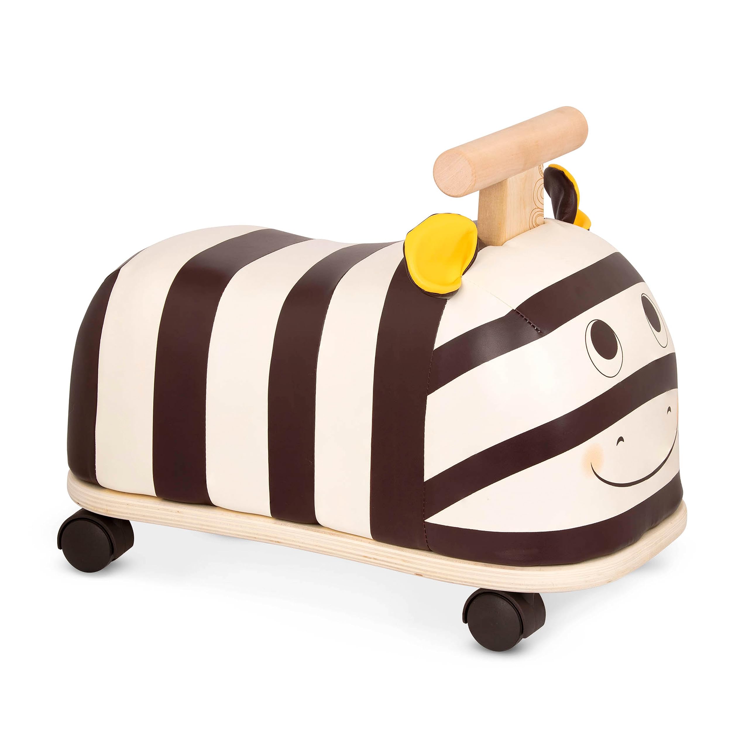 B. Toys Zippity Zebra Wooden Ride-On Toy for Toddlers 18+ Months - Soft Seat, Sturdy Design - Perfect for Indoor Play & Outdoor Adventures