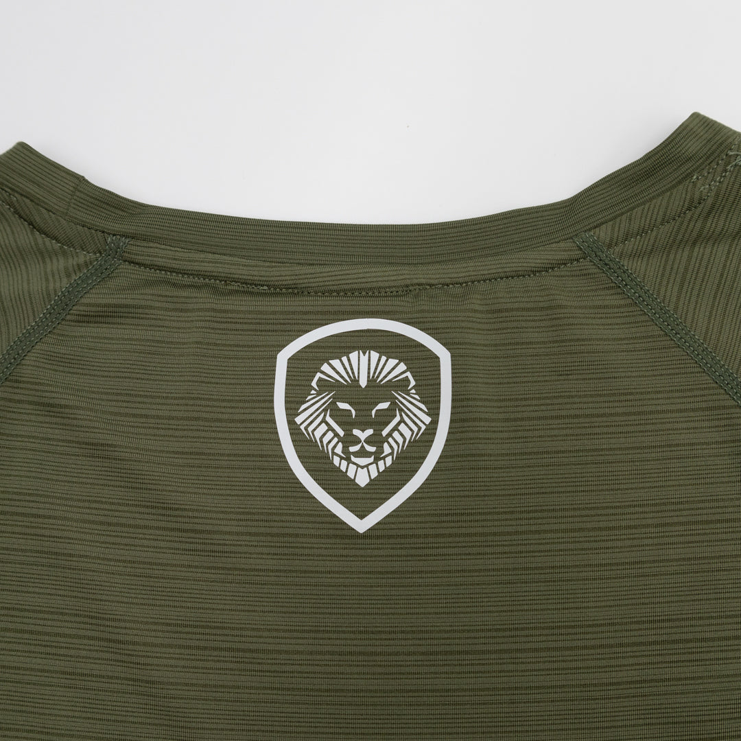 Valuetainment Army Green Performance Short Sleeve Shirt for Men - Moisture Wicking Activewear for Gym, Workout & Outdoor Adventures