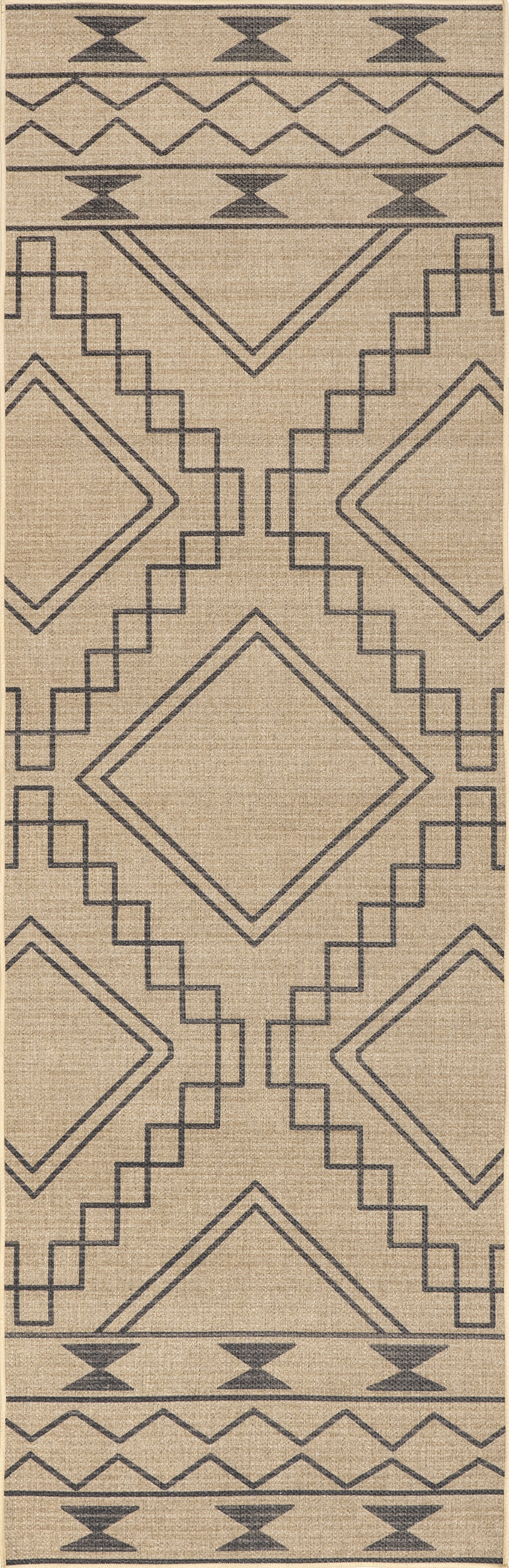 Caitlin Easy Jute Washable Symbols Rug - Natural Fiber Floor Mat for Living Room, Bedroom, Nursery | Eco-Friendly Home Decor