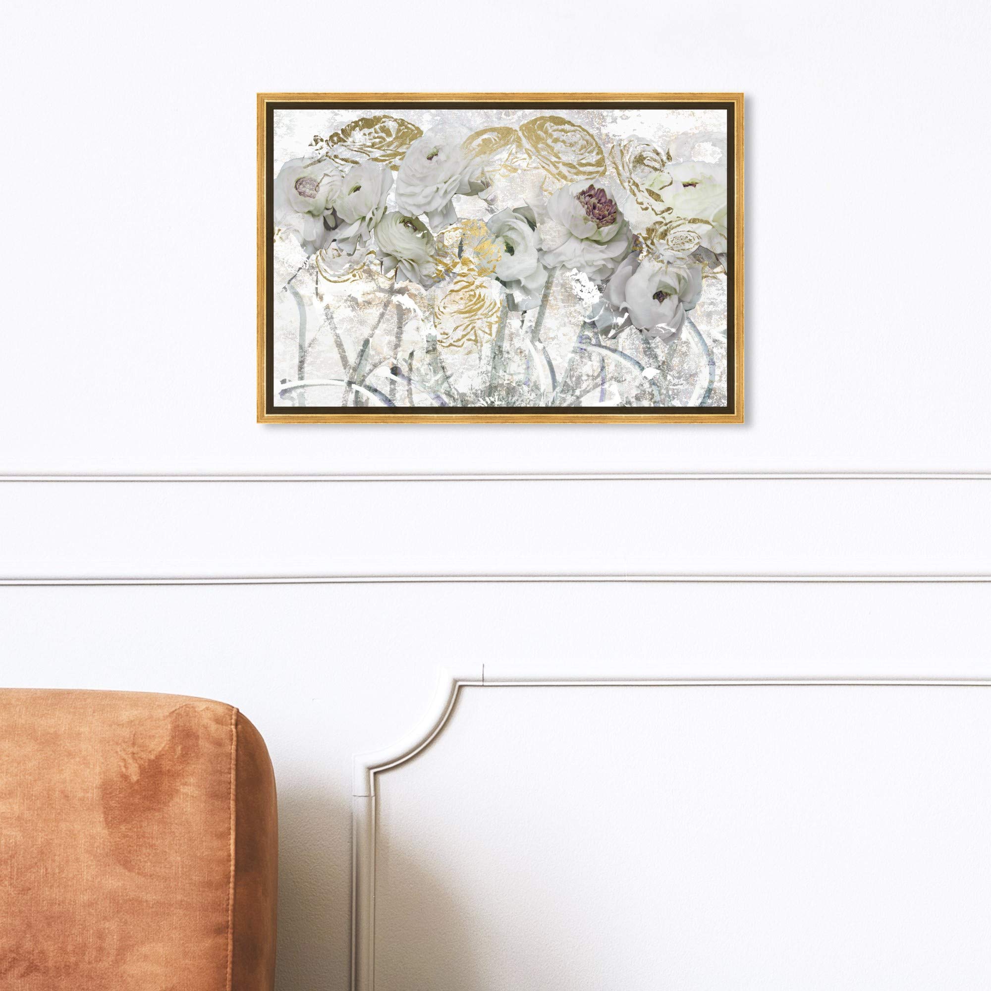 Floral & Botanical Wall Art Framed Canvas Print - 'Guest Brought Florals' Peonies Painting by Oliver Gal Artist Co. | Perfect for Living Room, Bedroom & Office Decor