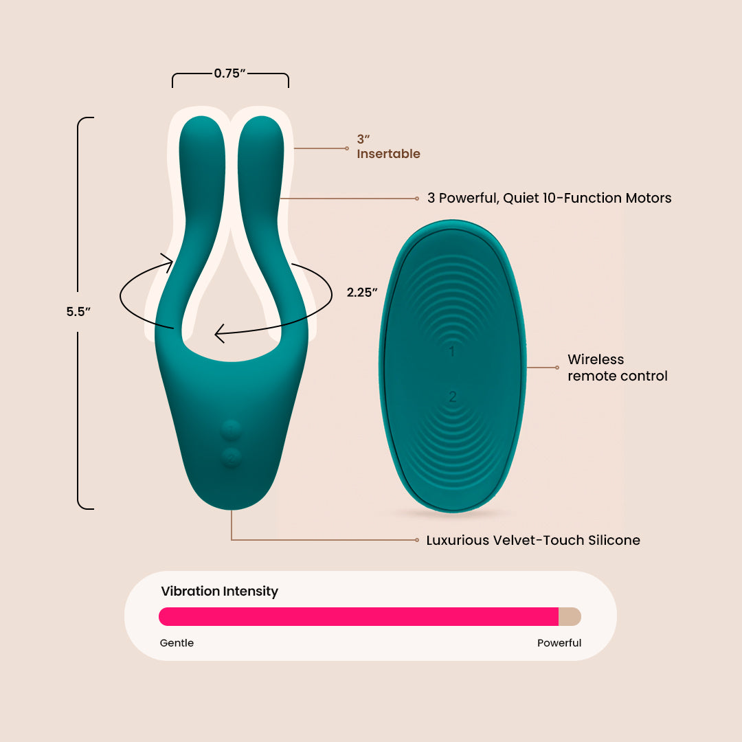 TRYST™ v2 Bendable Multi-Erogenous Zone Massager with Remote Control - Perfect for Couples Play, Solo Pleasure & Sensual Exploration