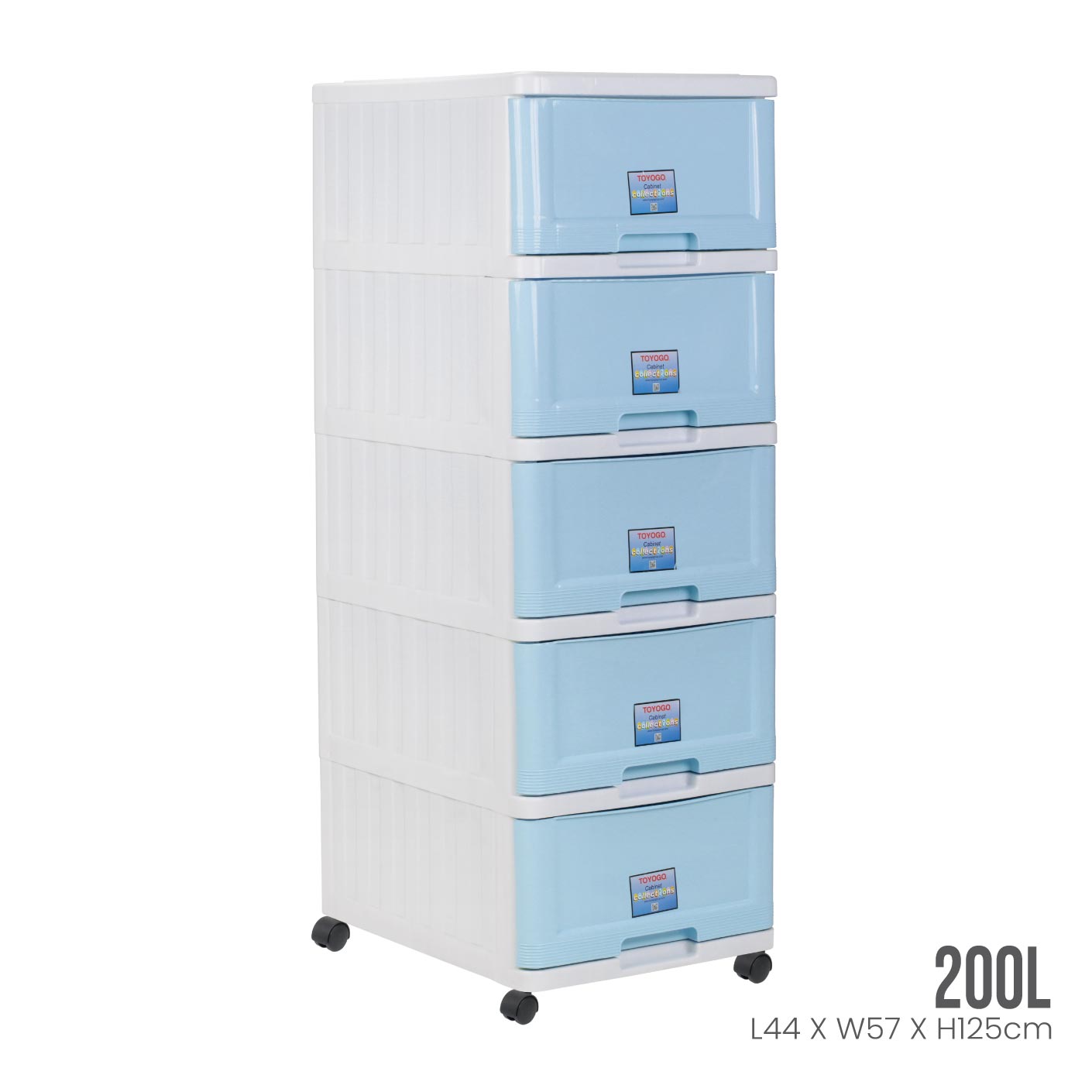 WHITE FRAME BABY BLUE DRAWER (709-5WF-BBB)