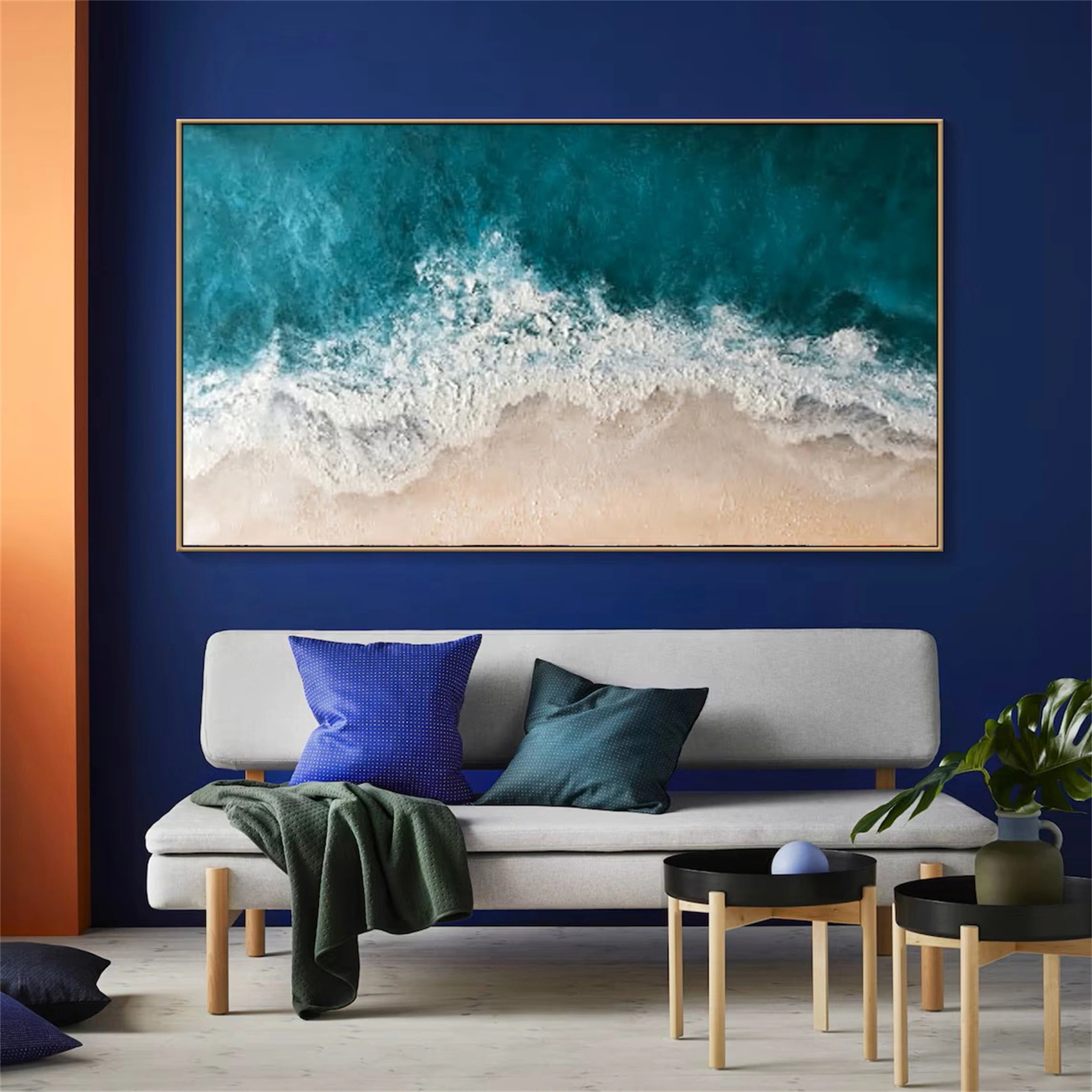 Ocean and Sky Painting #OS 071 - Handmade Canvas Wall Art for Home & Office Decor - Perfect for Living Room, Bedroom or Office Wall Decor