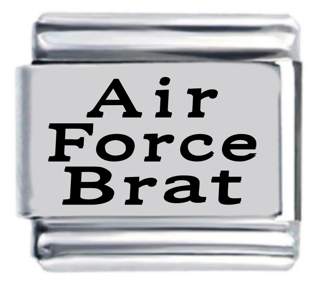 Air Force Brat Laser Italian Charm Bracelet - Stylish Military-Inspired Jewelry for Women | Perfect for Gifts, Parties & Everyday Wear