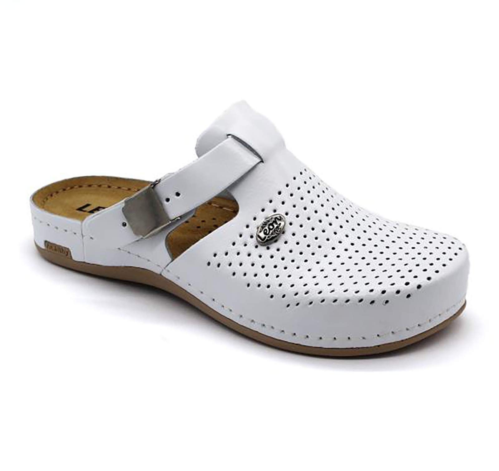 LEON 950 Genuine Leather Slip-On Women's Mule Clogs - Comfortable House Slippers for Indoor/Outdoor Wear - Perfect for Home, Office & Relaxation