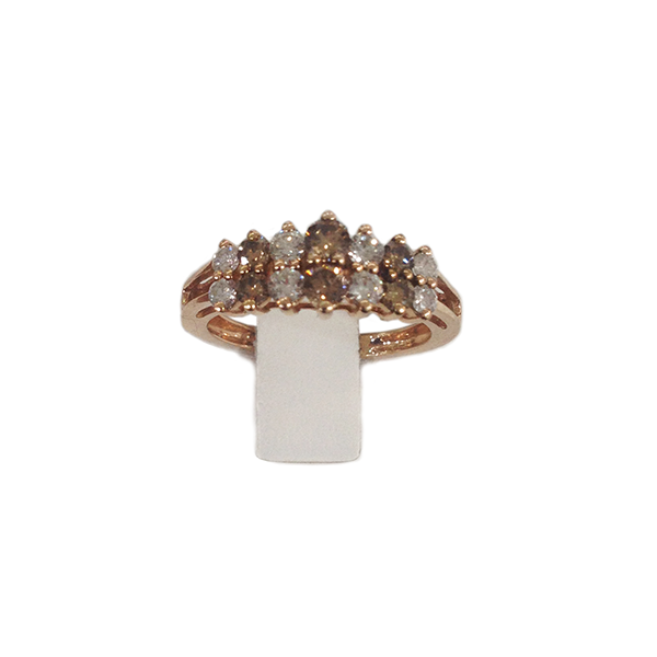 14K Rose Gold Brown Diamond Ring for Women - Elegant & Unique Engagement, Wedding, Anniversary Jewelry Gift - Perfect for Special Occasions & Everyday Wear