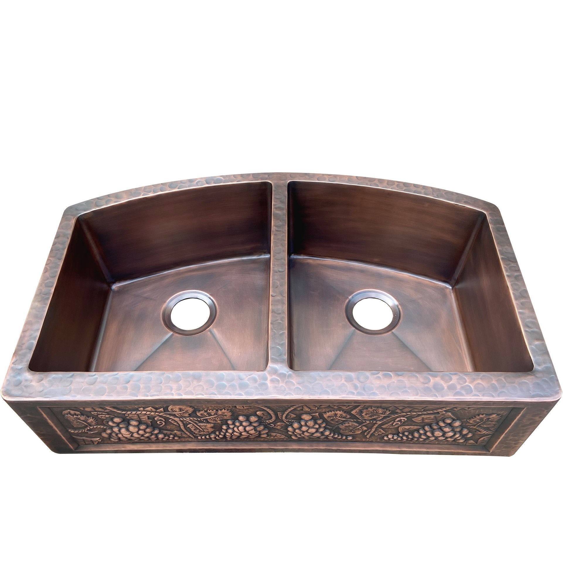 Premium 14 Gauge Double Bowl Farmhouse Apron Kitchen Sink - KSAR 11 Copper Finish, Durable Stainless Steel for Modern Farmhouse & Rustic Kitchen Decor | Perfect for Busy Kitchens, Remodeling Projects & Country Style Homes