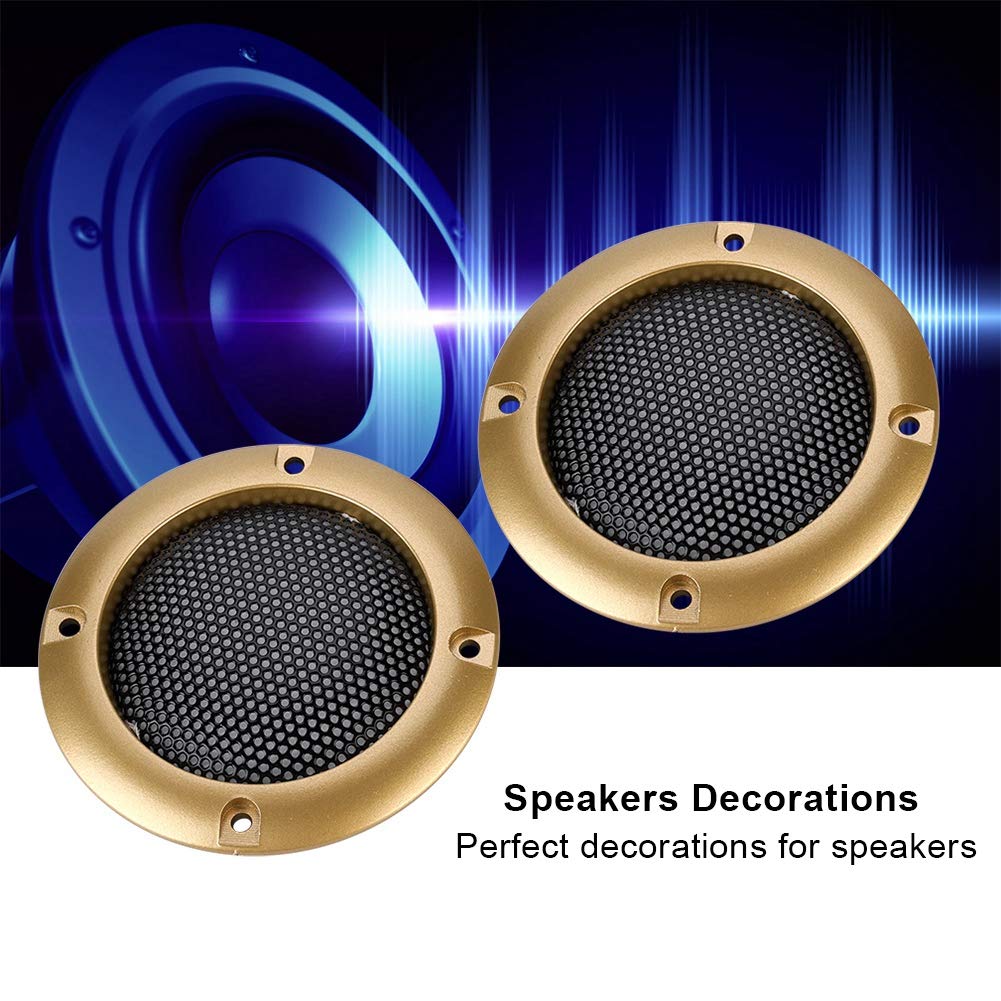 2 Inch Gold Metal Speaker Grills Cover - Decorative Circle Grill for Small, Car, and Home Theater Speakers - Enhance Audio Aesthetics