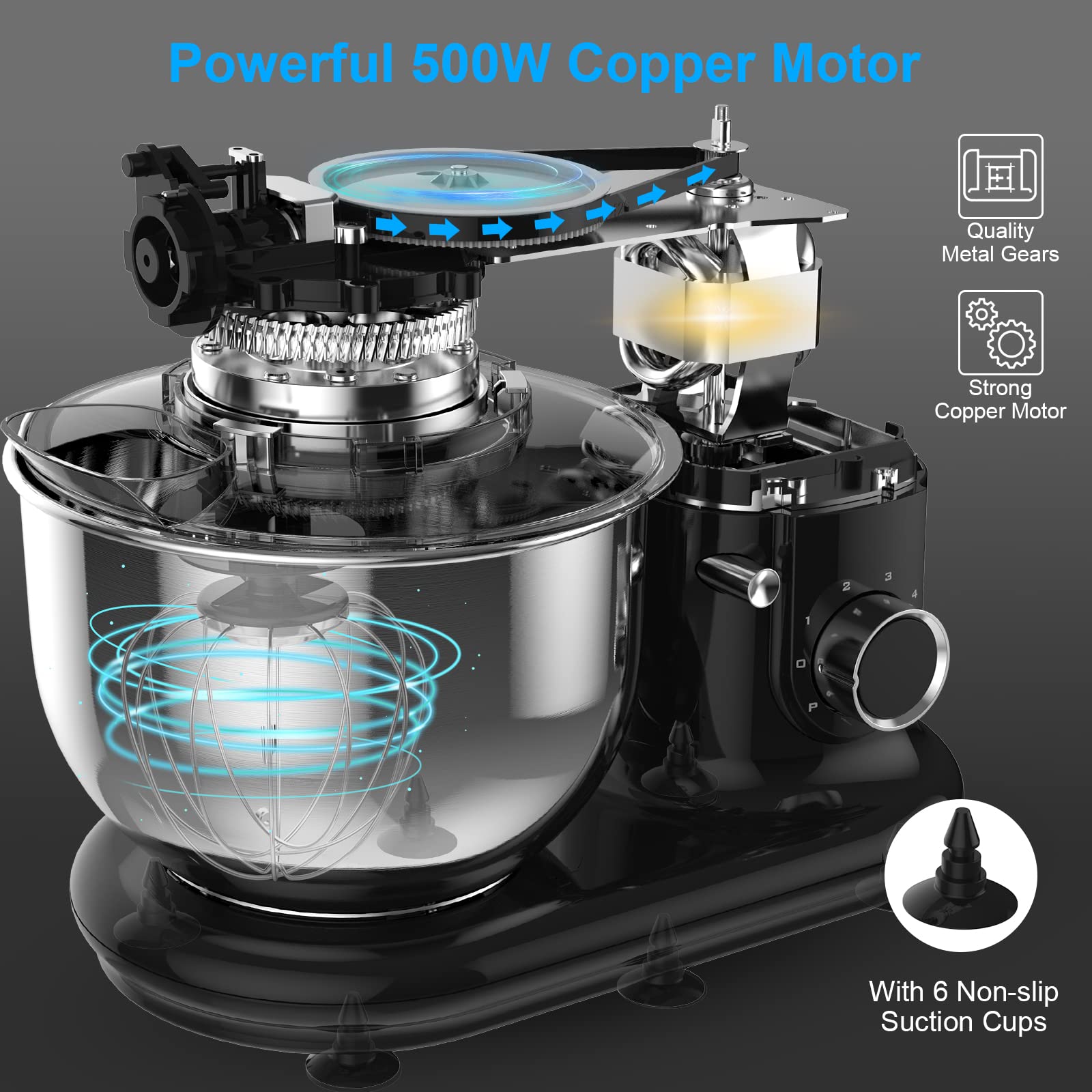 Premium Stand Mixer - 5-Qt. 7-Speed Tilt-Head Electric Mixer with Stainless Steel Bowl - Perfect for Baking Cakes, Cookies, Bread & More - Ideal for Home Bakers & Professional Kitchens