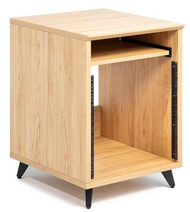 Gator Elite 10U Rack Mount Desk - Natural Maple Matte Finish Workstation for Home Office & Studio | Server Rack & AV Equipment Storage Solution