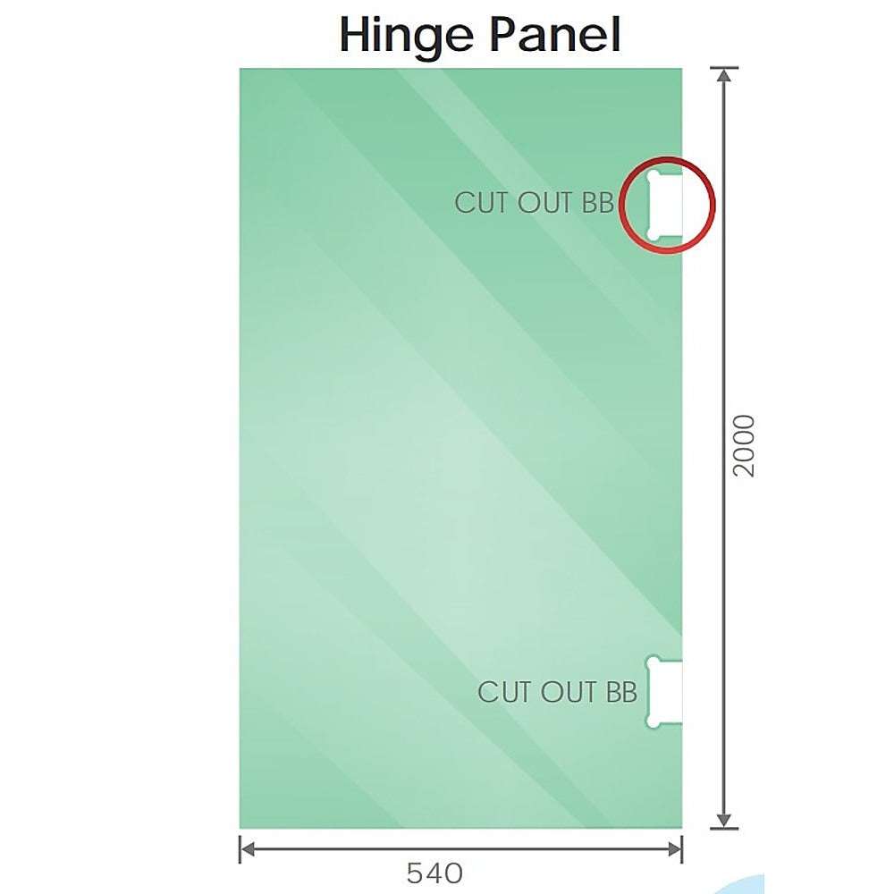 120x80cm Frameless Corner Shower Screen with Black Brackets & Stainless Steel Hinges - Modern Bathroom Glass Enclosure for Walk-in Showers and Wet Rooms