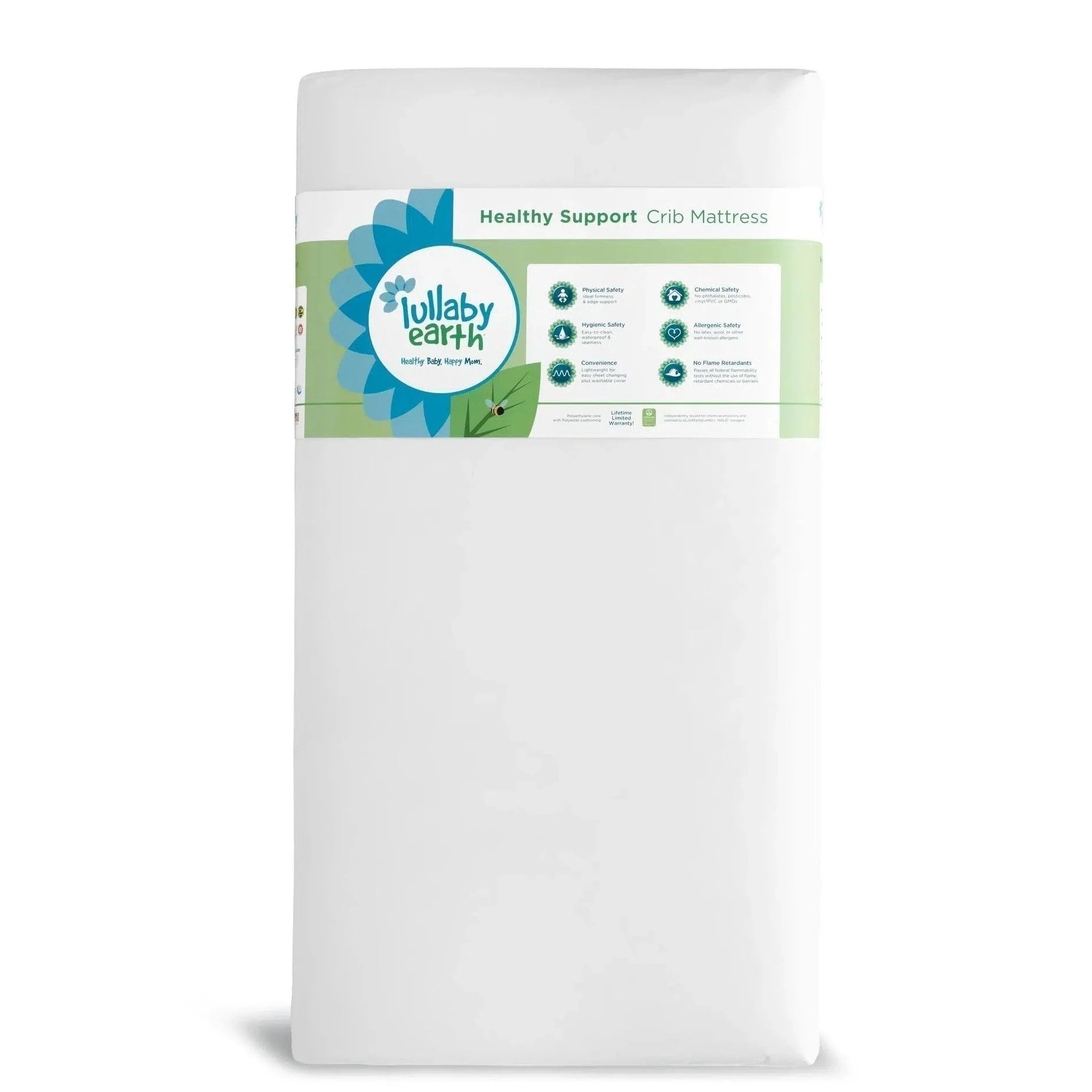 Lullaby Earth Organic Waterproof Crib Mattress - Non-Toxic, Breathable & Hypoallergenic Baby Mattress for Safe Sleep | Perfect for Nursery, Daycare & Travel
