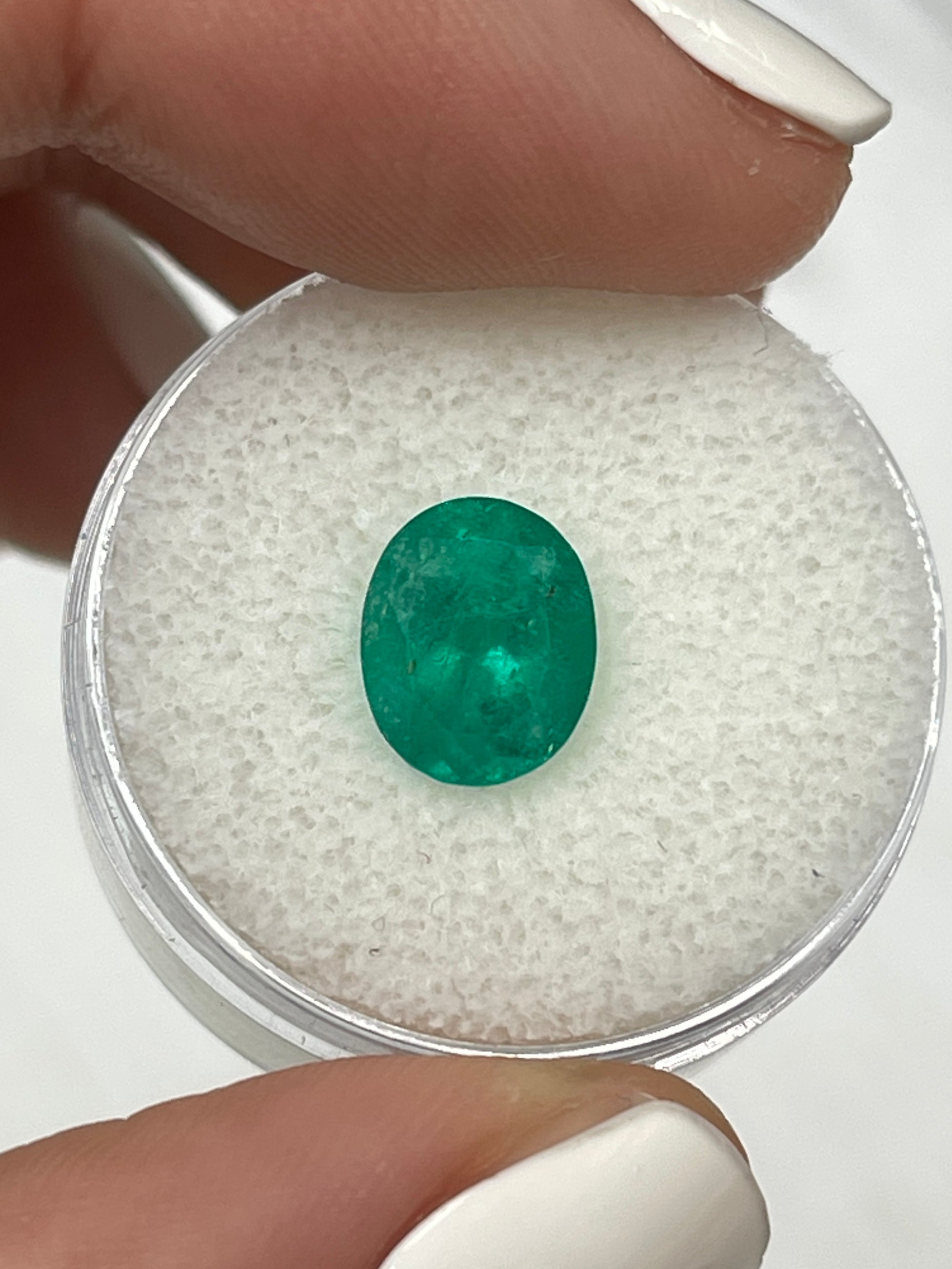 2.03 Carat 9x8mm Dark Green Natural Colombian Loose Emerald Gemstone - Oval Cut for Jewelry Making, Engagement Rings & Fine Collections
