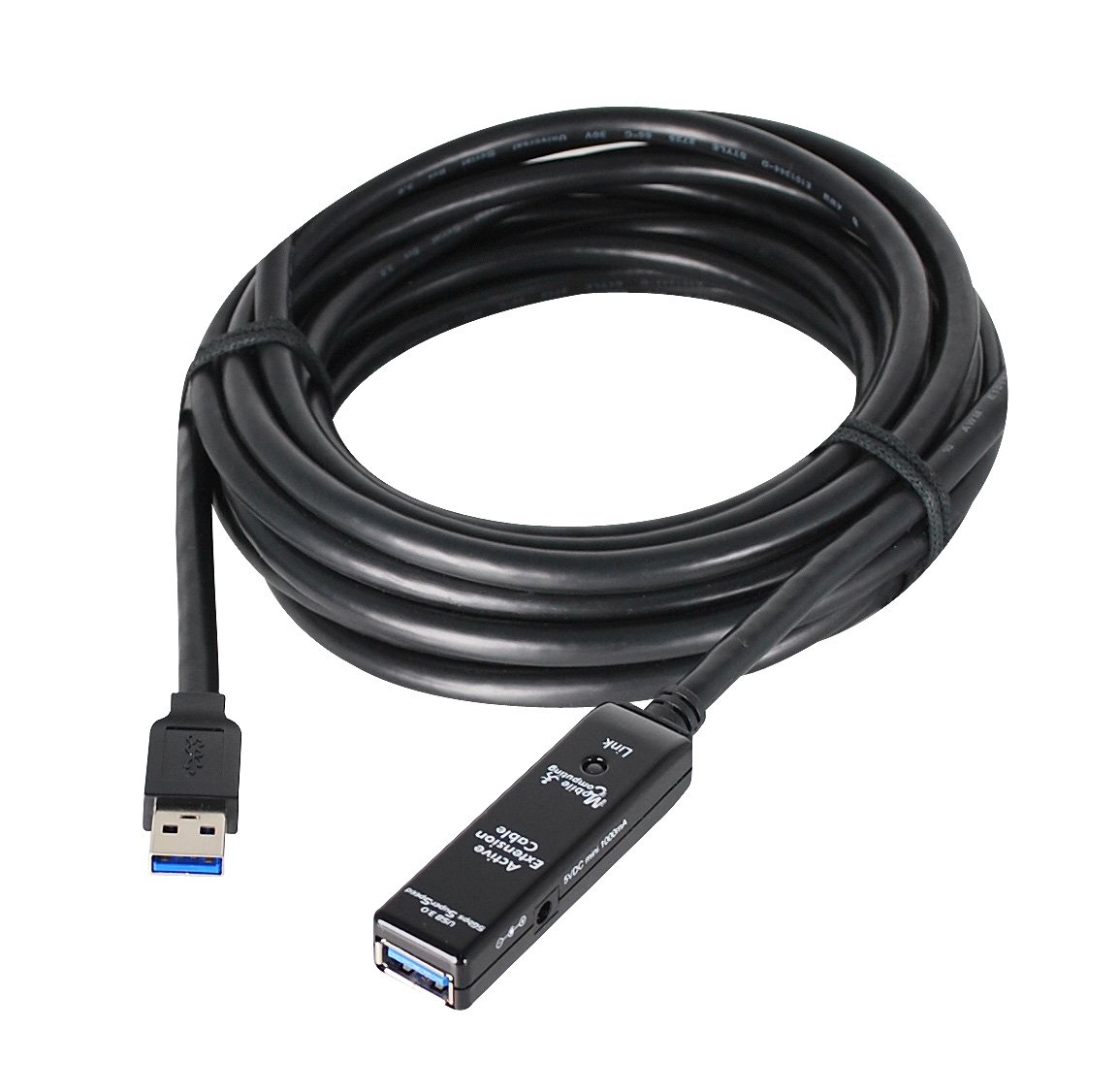 SIIG 33ft USB 3.0 Active Extension Cable with Signal Booster - High Speed Data Transfer for External Hard Drives, Flash Drives, Printers, VR Headsets & Cameras (JU-CB0611-S1) - Perfect for Home Office, Gaming Setup & Multimedia Workstations