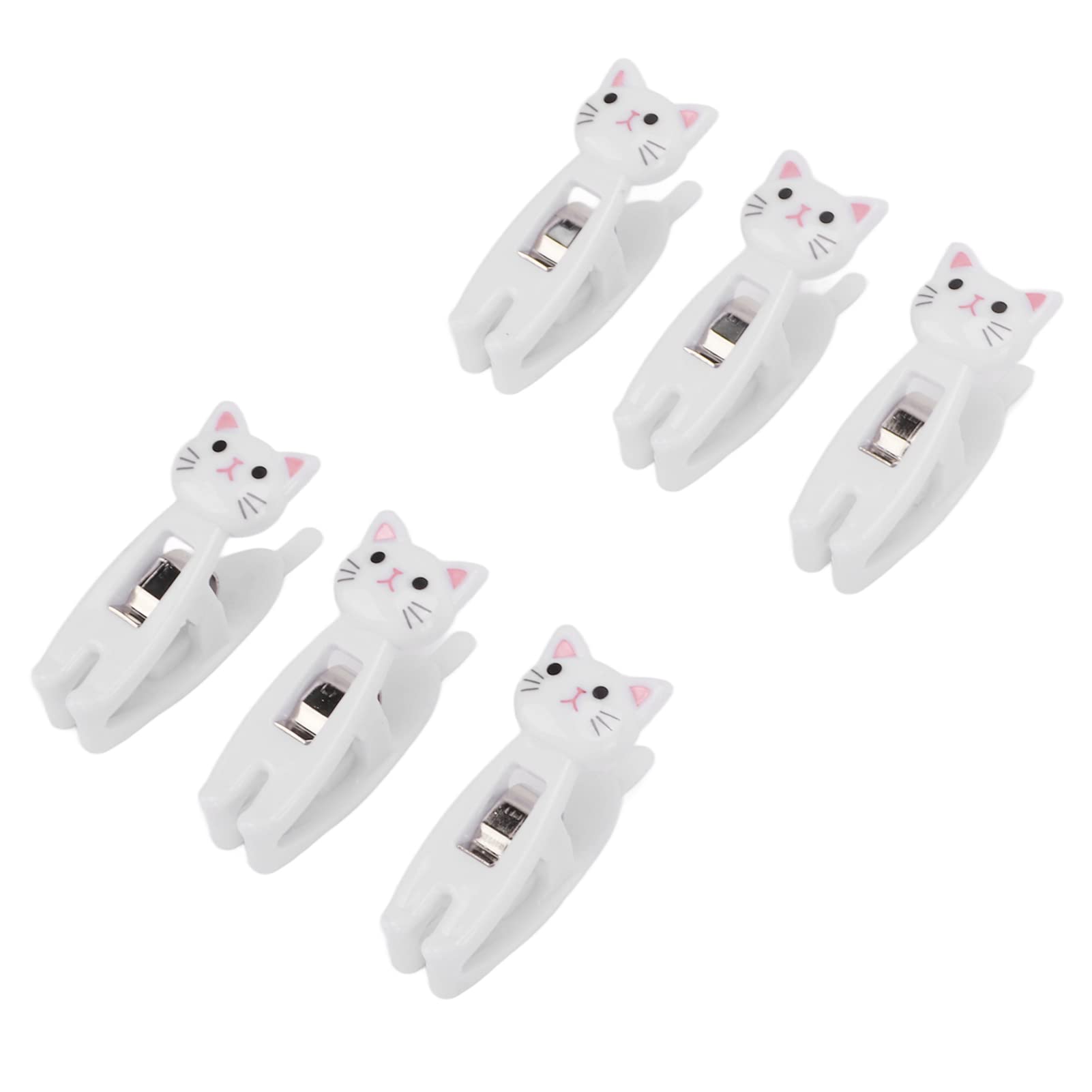 Stainless Steel Food Bag Clips - 12 Pack Strong Grip Anti-Slip Snack Bag Sealer Clips for Chips, Cereal, Frozen Food - Perfect for Kitchen Pantry Organization & Office Snack Storage (White)