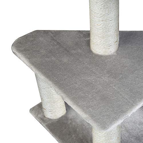 Dporticus Large Cat Tree with Scratching Posts, Condo, Hammock & Sisal-Covered Climber - 37.4