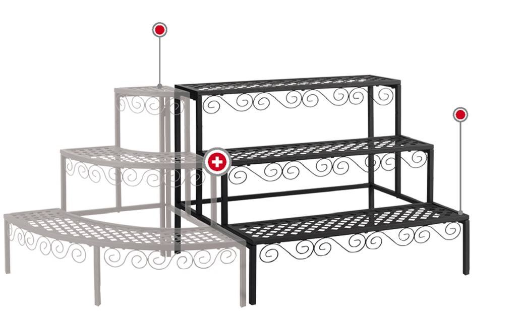 Tierra Garden 39-100366N 3-Tier Black Metal Plant Stand for Indoor Outdoor Decor - Perfect for Balcony, Patio, and Garden Plant Display