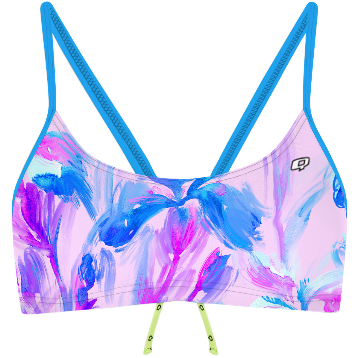 Pastel Floral Bandeau Bikini Top for Women - Summer Beach Swimwear, Pool Party & Vacation Essentials