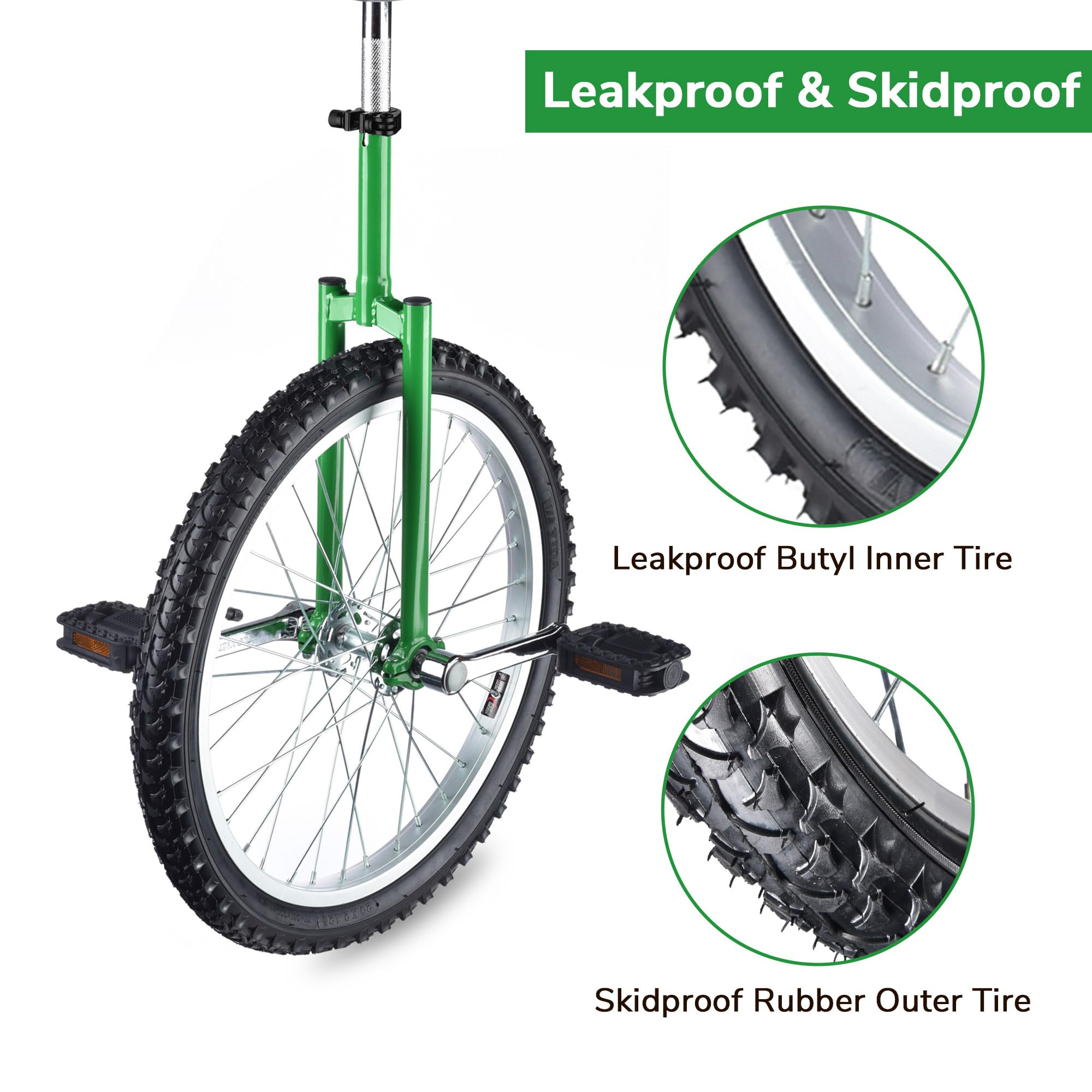 16/18/20/24 Inch Adjustable Unicycle for Adults & Kids - Outdoor Exercise Bike with Comfortable Seat for Fitness & Sports | Perfect for Park Rides, Commuting & Gym Workouts