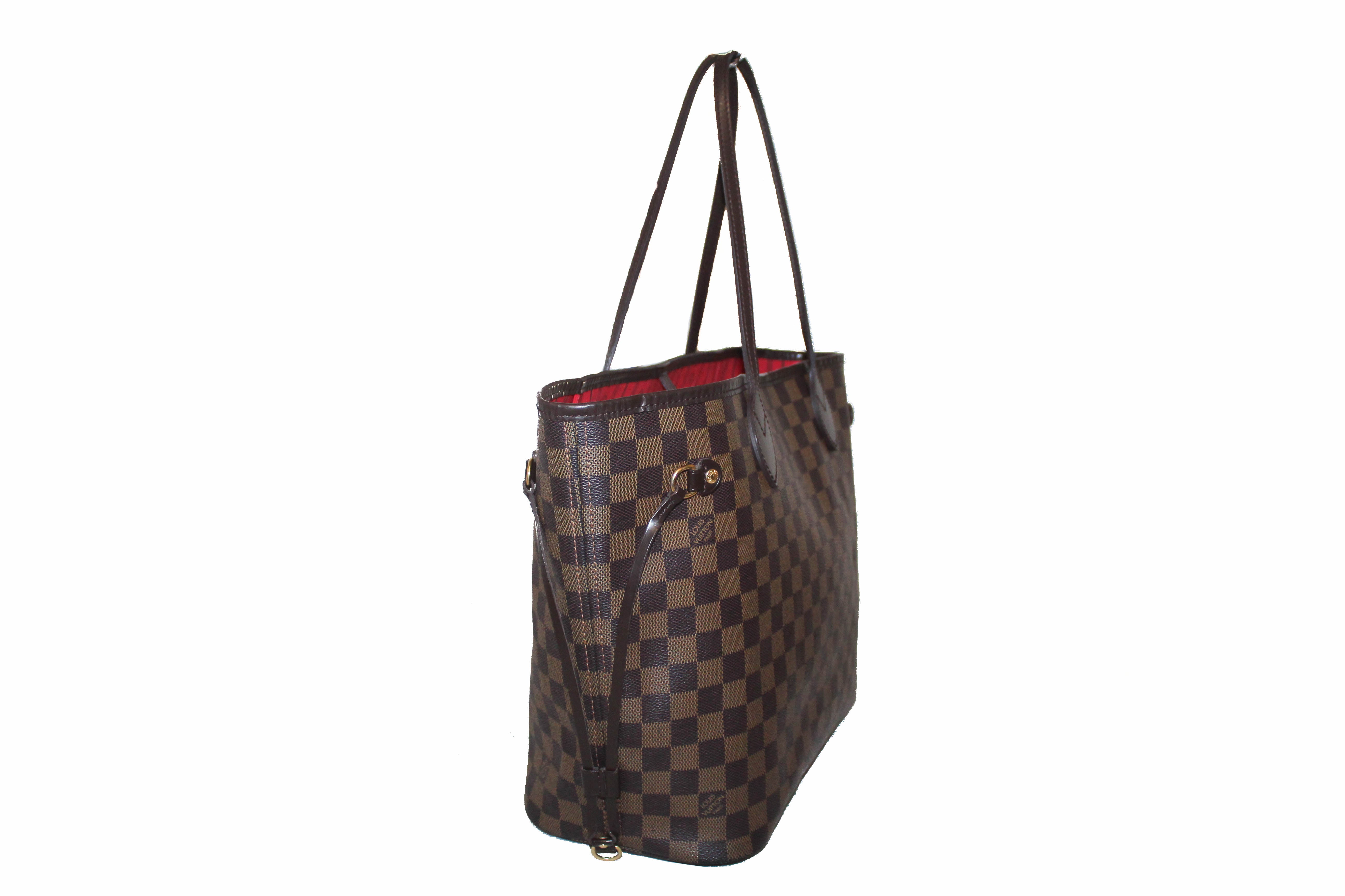 Authentic Louis Vuitton Damier Ebene Neverfull MM Tote Bag - Luxury Designer Shoulder Handbag for Women, Perfect for Work, Travel & Everyday Use