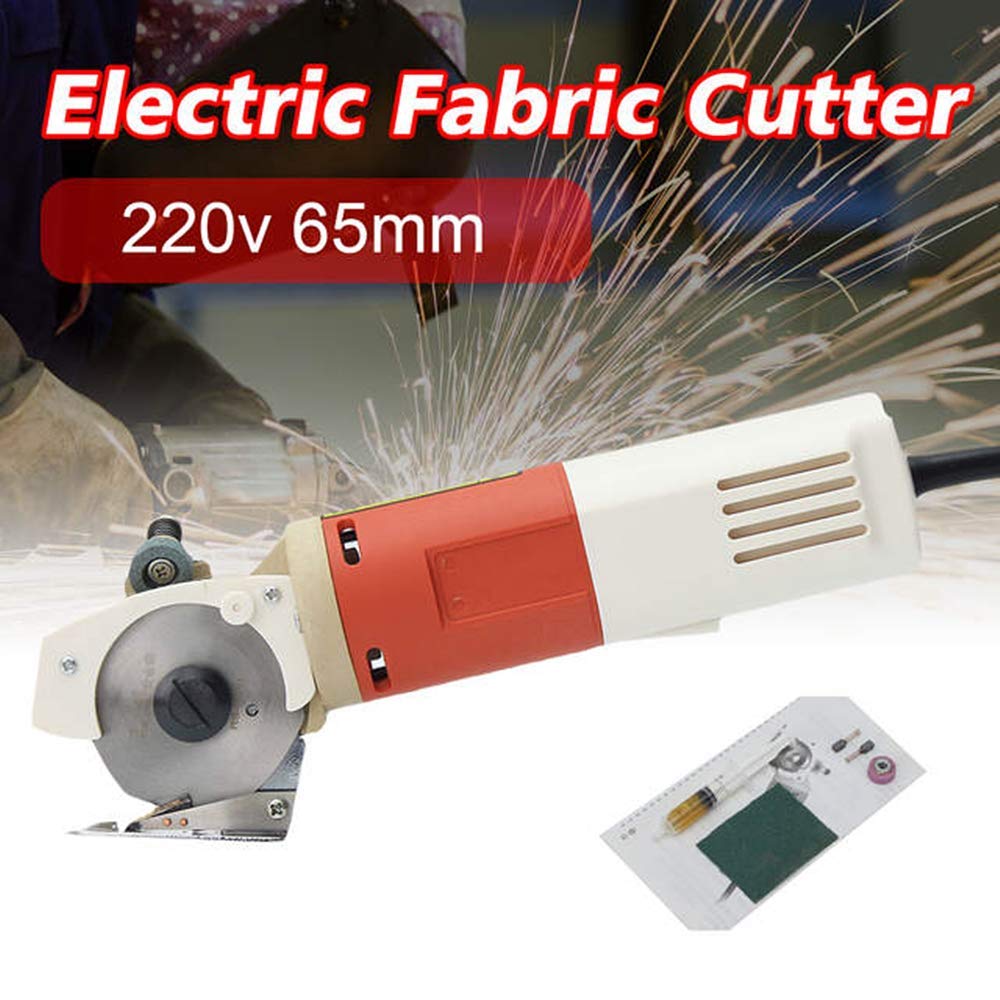 MAXWXKING 65mm Electric Fabric Scissors - 170W Rotary Blade Cloth Cutter with Auto Sharpening, Round Knife Cutting Machine for Quilting, Sewing & Crafting (220V) - Perfect for DIY Projects, Tailoring & Textile Workshops