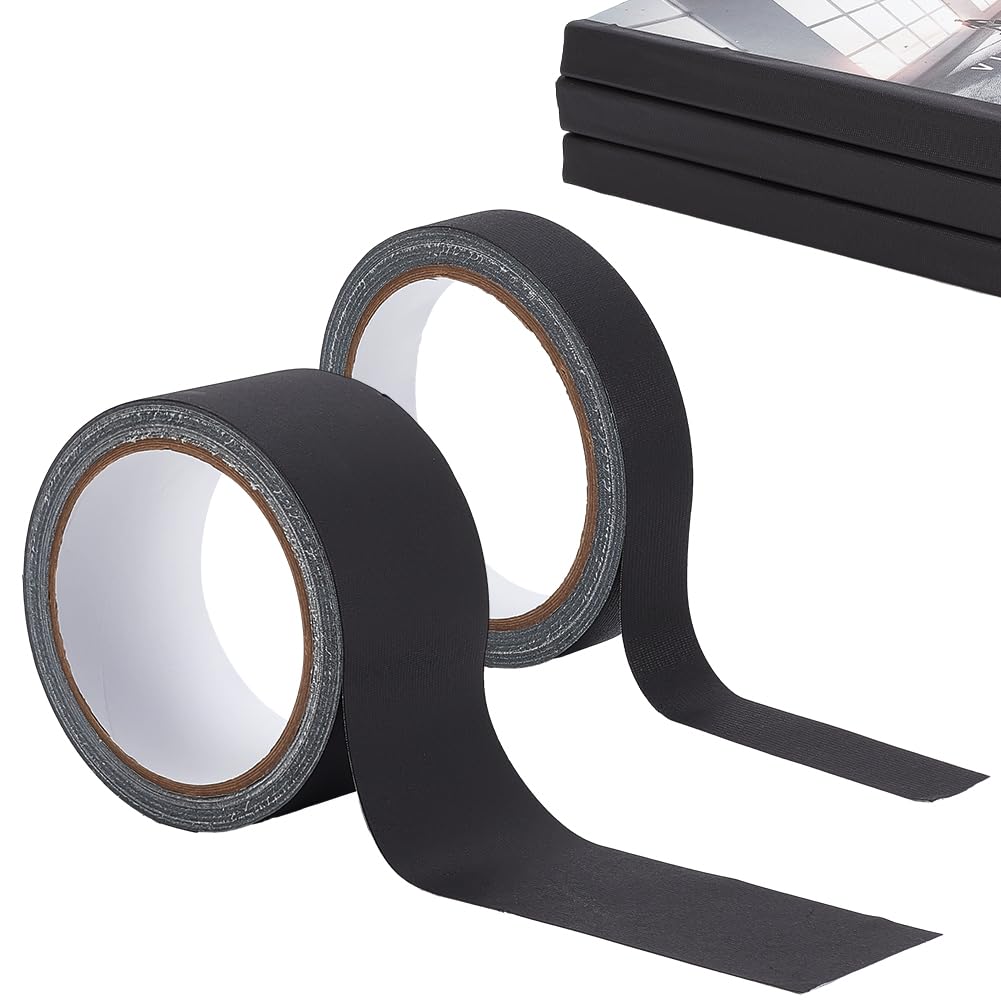 WEBEEDY 2 Sizes Bookbinding Repair Tape - Black Adhesive Cloth Tape 66 Ft for Old & Antique Books - Home Repair, Carpet Binding & Daily Supplies - Perfect for Book Restoration, DIY Crafts & Household Fixes