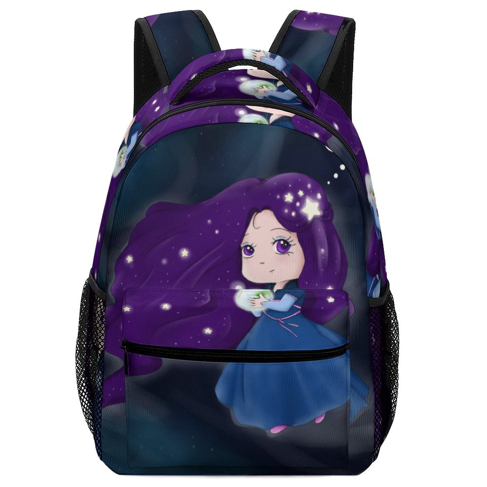 Personalized Kids School Backpack for Girls - Cute Cartoon Long Hair Print Bookbag for Teens - Lightweight Durable Daypack for School, Travel & Daily Use