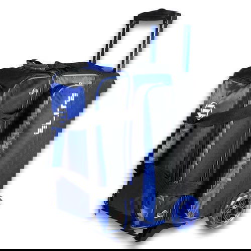 ELITE Deluxe Double Roller Bowling Bag - Royal Blue | Heavy-Duty Wheels & Spacious Design for Bowling Balls & Accessories | Perfect for League Play & Tournaments