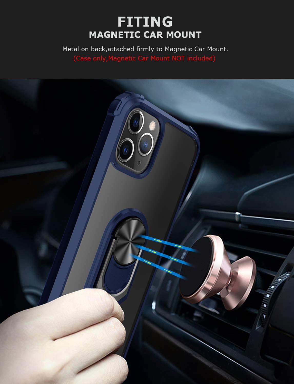 iPhone 12 Pro Max Kickstand Case (2020) - Slim Clear Protective Cover with Magnetic Car Mount for Secure Hands-Free Use