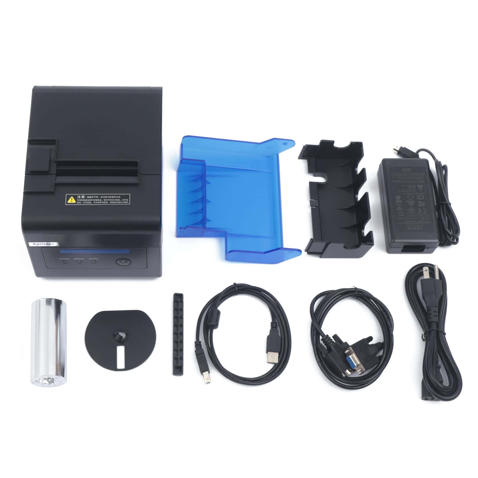 80mm Thermal POS Printer with Auto Cutter & Audible Alarm - USB/Serial/Ethernet Connectivity, ESC/POS & Cash Drawer Support - Ideal for Restaurants, Retail Stores & Kitchen Use