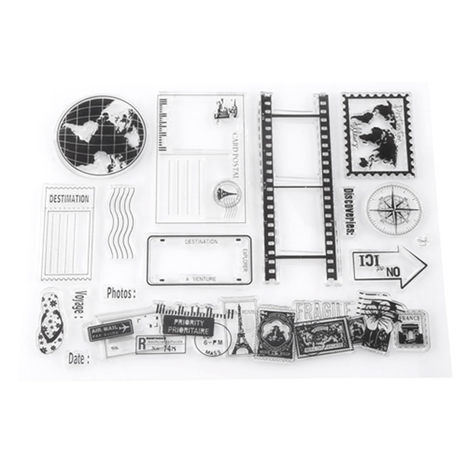 Transparent Silicone Clear Stamps for DIY Scrapbooking, Photo Cards & Albums - Cartoon Earth Design - Perfect for Card Making, Journaling & Craft Projects