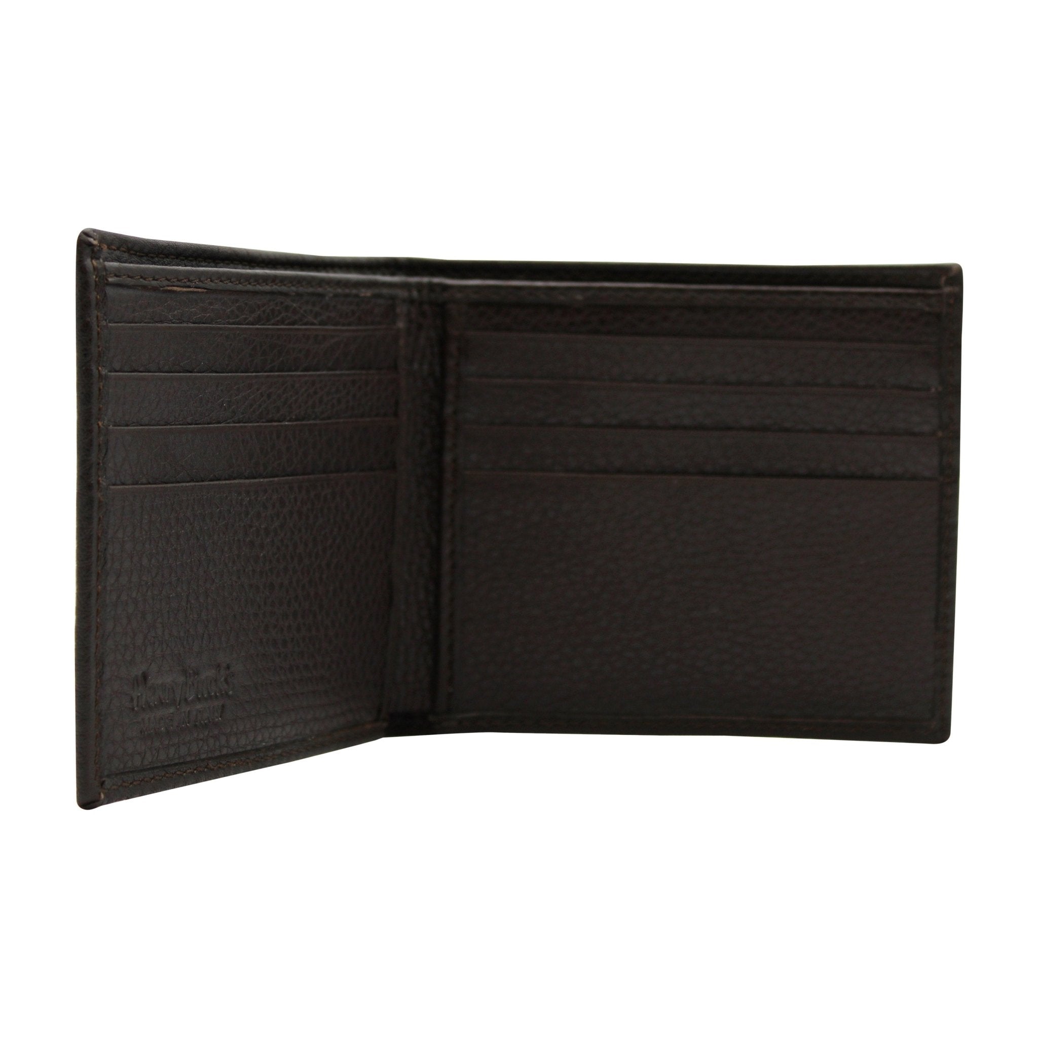 HB Leather Wallet for Men - 8 Credit Card Slots & Cash Holder - Dark Brown - Slim RFID Blocking Bifold Wallet for Everyday Use & Travel