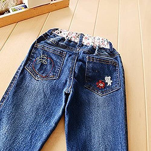 LUKYCILD Toddler Girl Clothes - 2 Piece Outfit with Long Sleeve Top & Jeans Pants with Pockets | Cute Cartoon Clothing Set for Baby Girls | Perfect for Playdates, Preschool & Family Photos