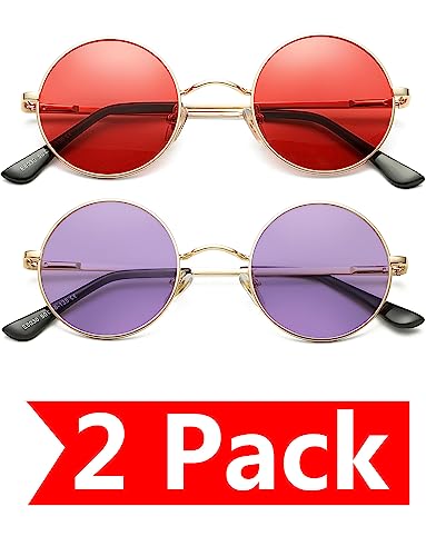 2 Pack (Gold/Ocean Red + Gold/Clear Purple)