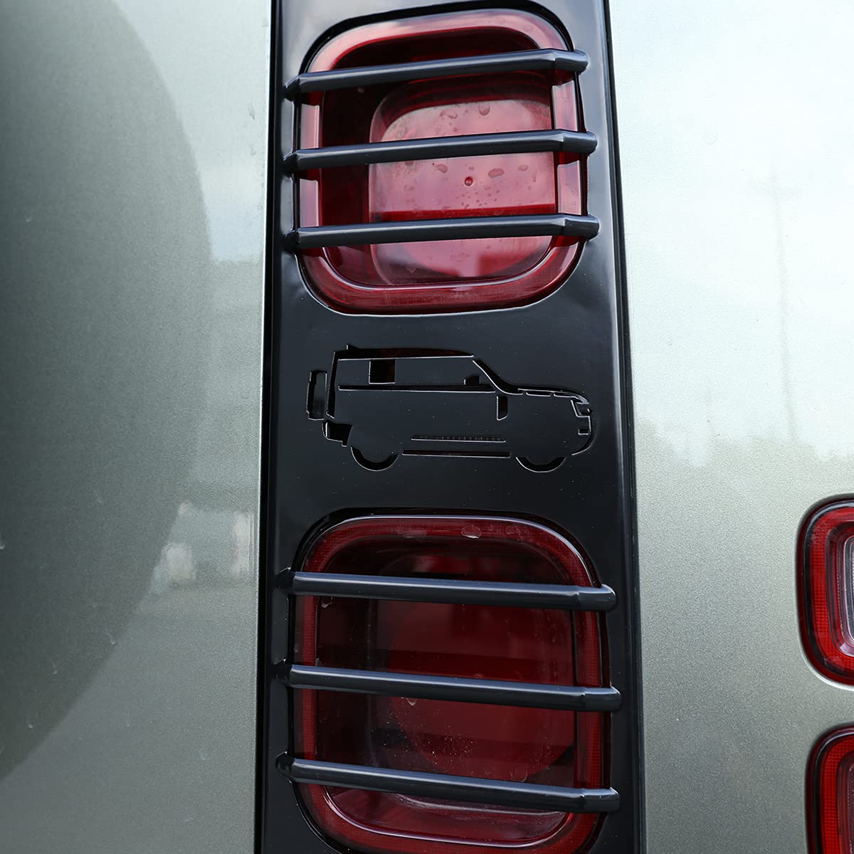 ABS Black Car Exterior Taillight Protective Cover Accessories for Land Rover Defender 110 & 90 (2020-2021 Models) - Heavy Duty Protection for Off-Road Adventures & Daily Driving