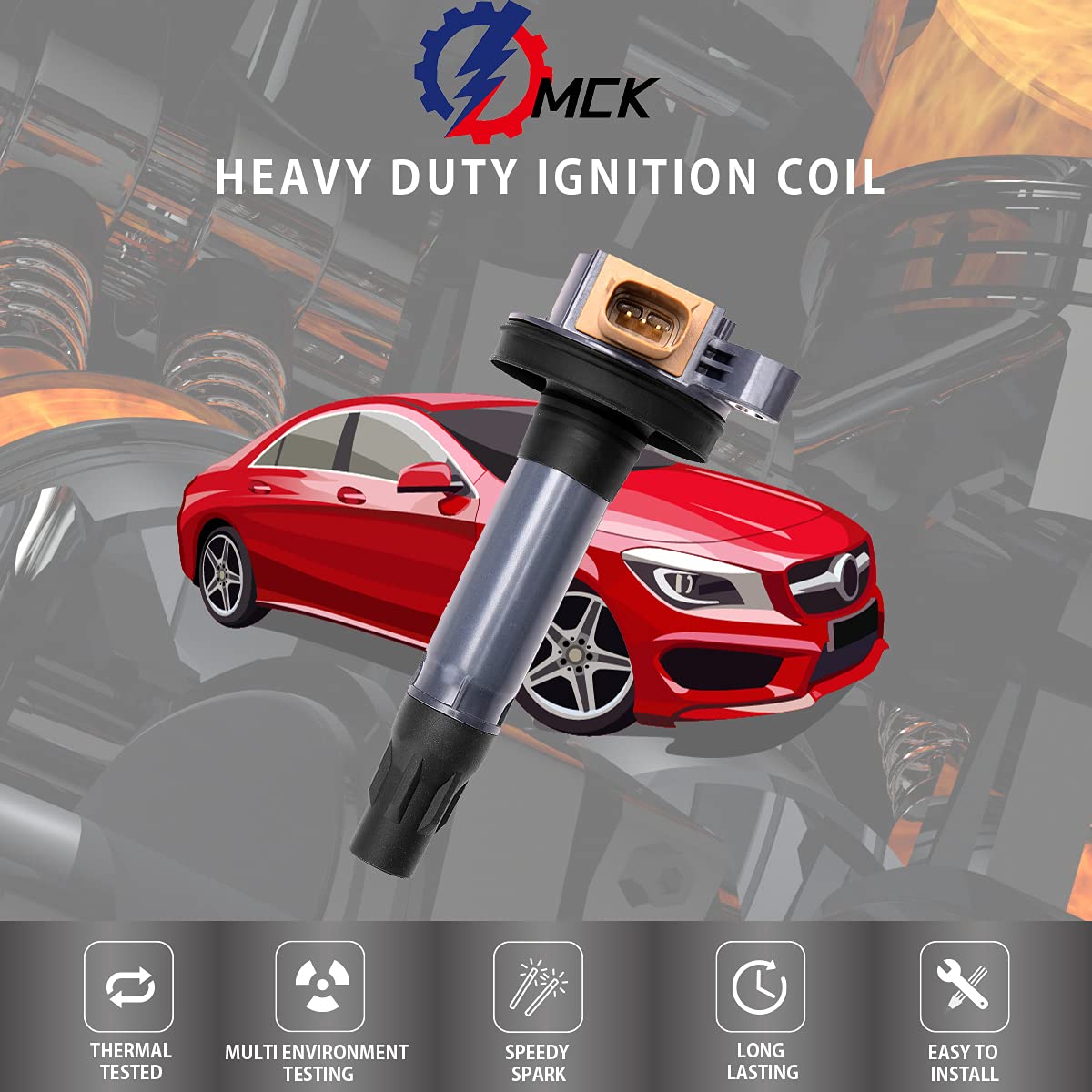 6-Pack MCK Ignition Coil & Motorcraft Iridium Spark Plugs Compatible with 2011-2017 Ford F-150, Expedition, Lincoln, Flex, Police Interceptor, Transit 3.5L V6 – Improve Engine Performance & Fuel Efficiency for Daily Driving & Towing