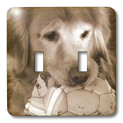 3D Rose Golden Retriever Dog Design Double Toggle Switch - Perfect for Home, Office, and DIY Electronics Projects
