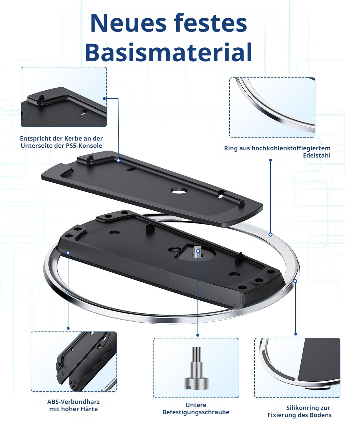 PlayStation 5 Slim Vertical Stand - Universal PS5 Console Holder for PS5 Slim & Regular Models, Digital Edition - Perfect for Gaming Setup & Living Room Organization