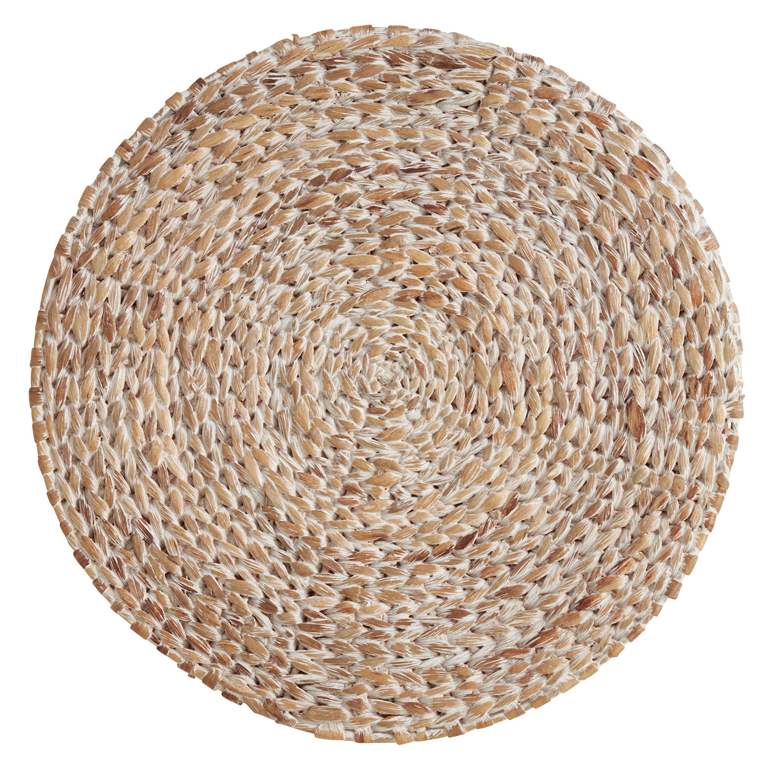 Eco-Friendly Woven Water Hyacinth Placemats Set of 4 - Natural Round Table Mats for Dining, Kitchen, or Outdoor Picnic Use