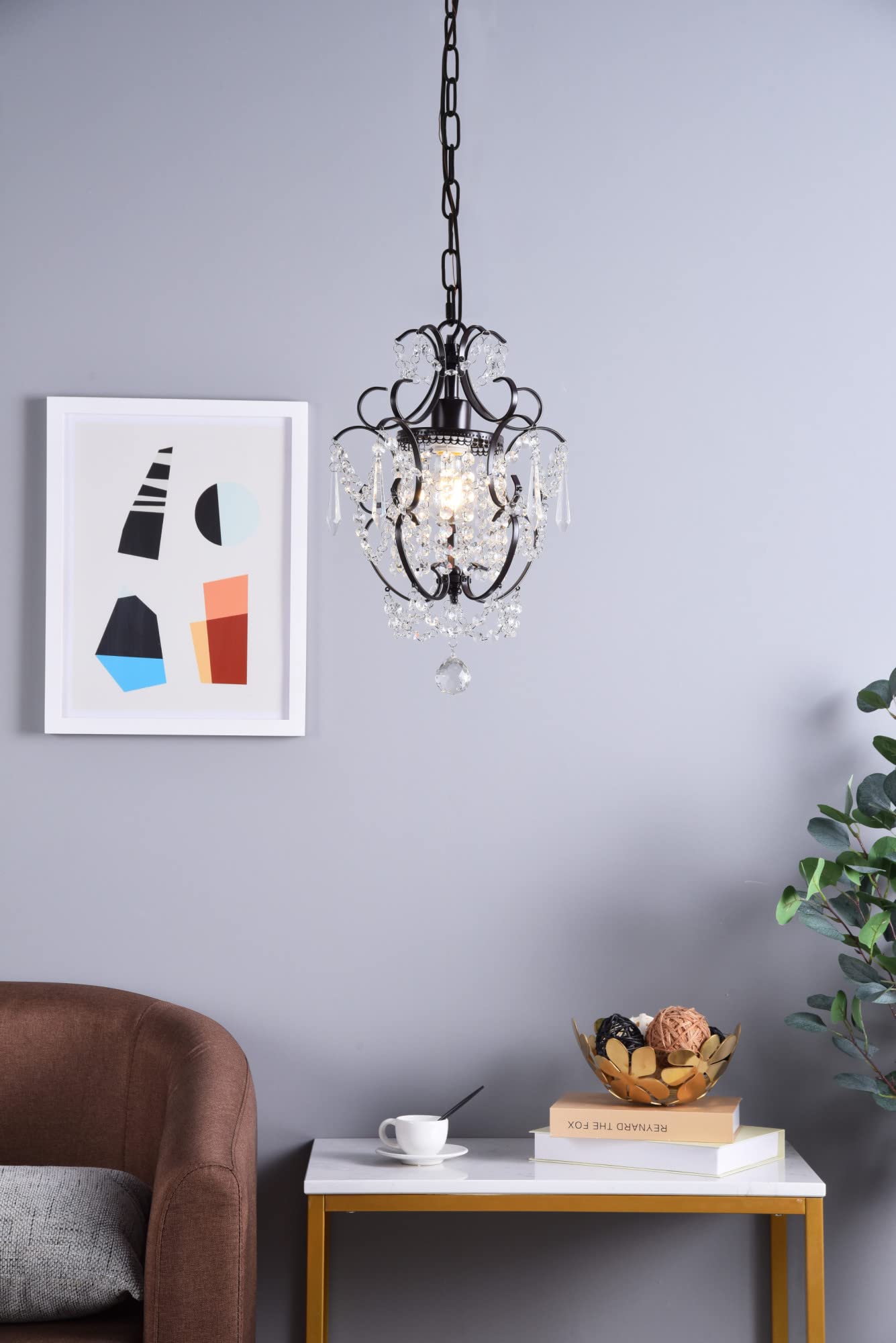 Kirin 1-Light Modern Metal Pendant Light Fixture in Oil Rubbed Bronze - Perfect for Kitchen Island, Dining Room, or Entryway Lighting