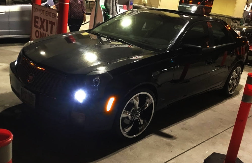 Amber LED Side Marker Lights & Turn Signal Lamps for 2003-2007 Cadillac CTS - Clear Lens, Durable Replacement Bulbs for Enhanced Visibility & Safety (Perfect for Night Driving & Custom Car Mods)