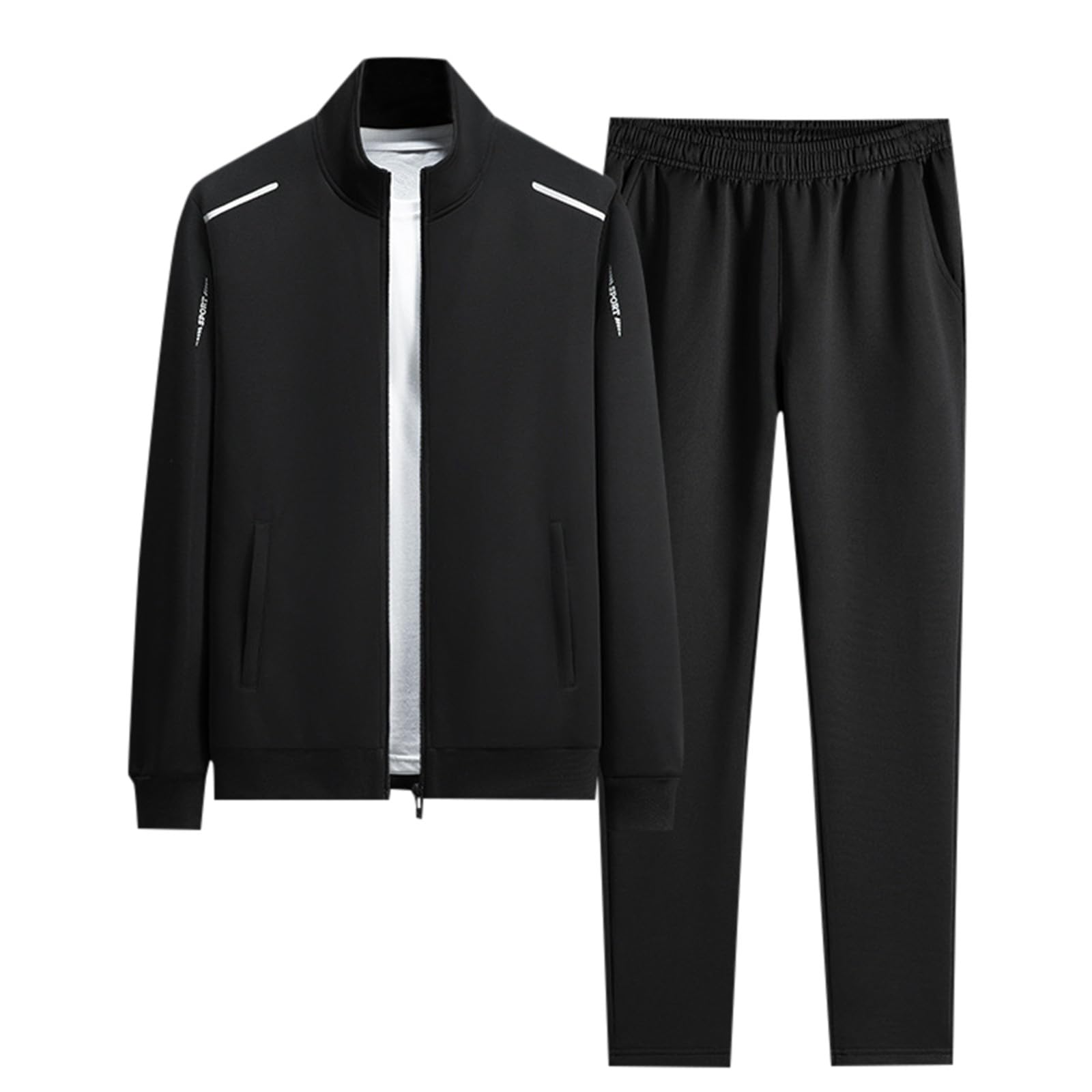 Fossean Men's Regular Fit Tracksuit Set - 2 Piece Gym Joggers & Hoodie Jacket for Activewear, Pilates, and Casual Outfits | Ideal for Workouts, Running, and Everyday Comfort