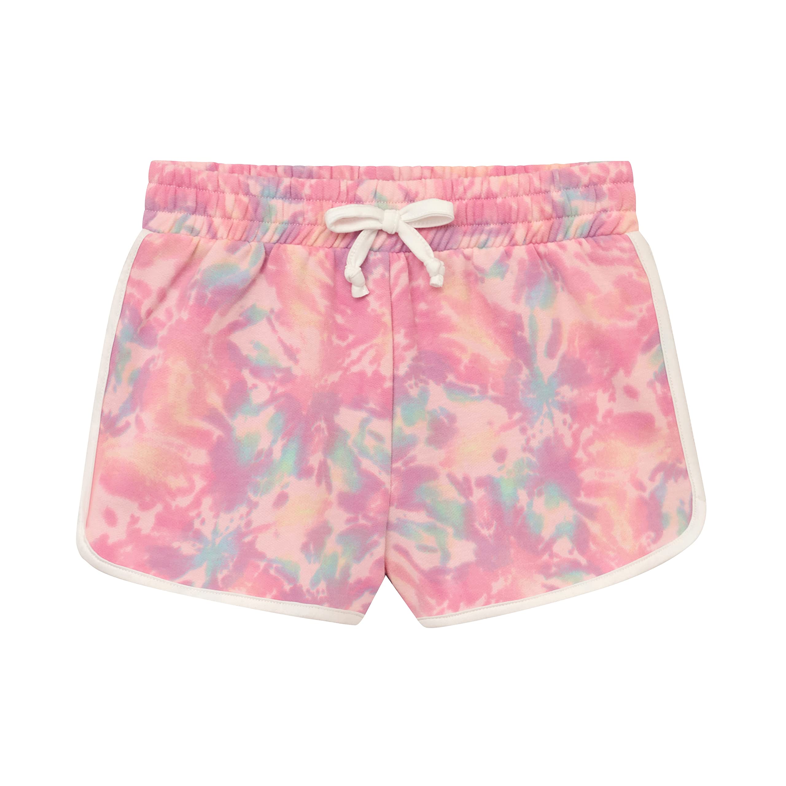 BTween Girls 4-Piece Active Performance Dolphin Shorts with Faux Drawstring - Breathable Sports Running Shorts for Kids - Perfect for Gym, Playground & Outdoor Activities
