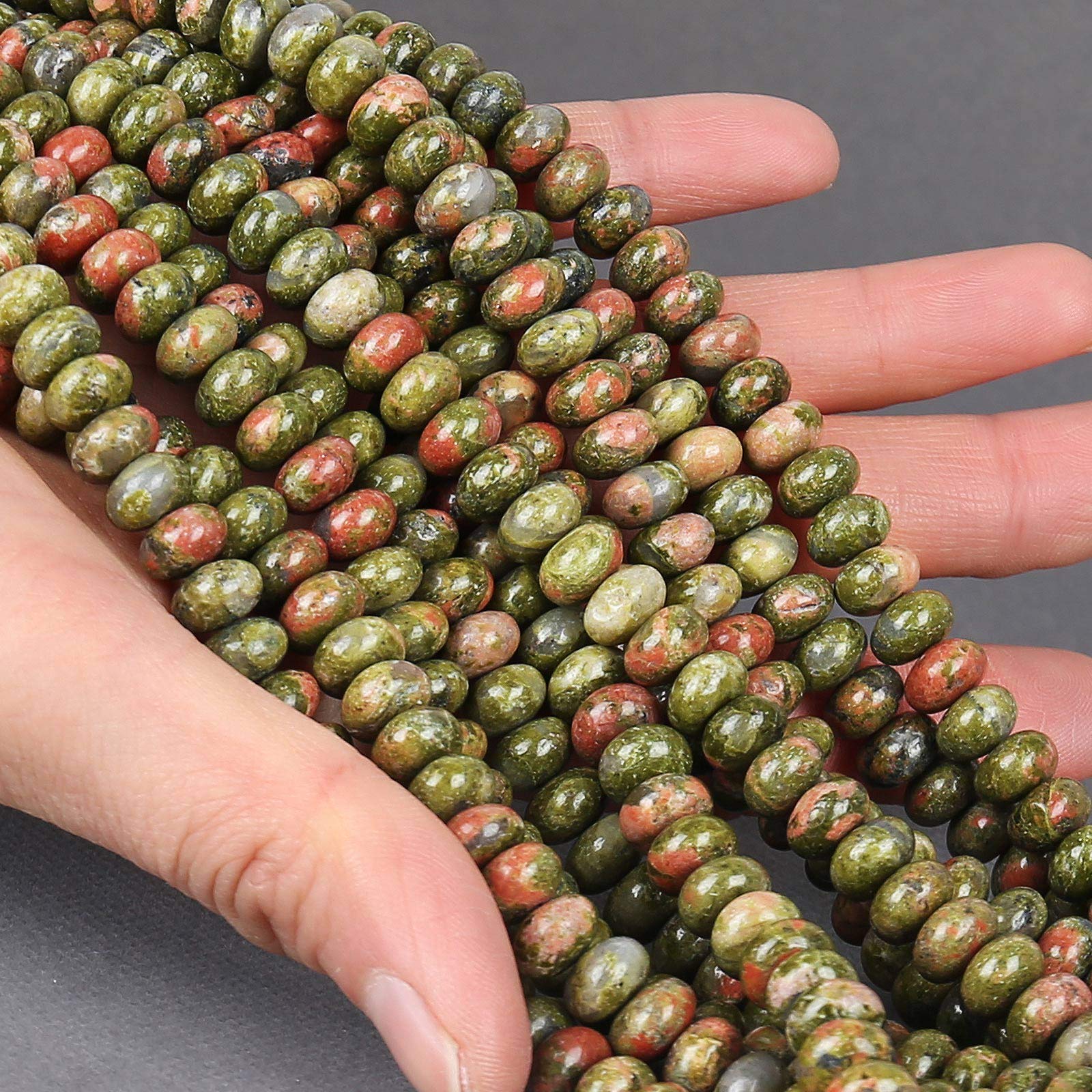 ICAI 5x8mm Natural Kambaba Jasper Beads - Rondelle Spacer Loose Beads for Jewelry Making, DIY Crafts, Bracelets & Necklaces (1 Strand, 15